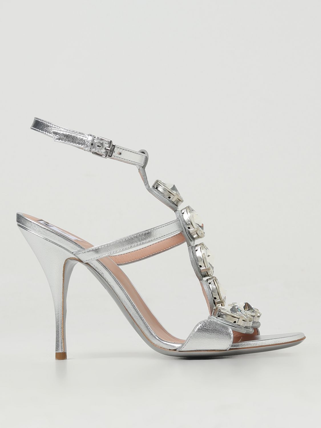 Shop Moschino Couture Heeled Sandals  Woman Color Silver