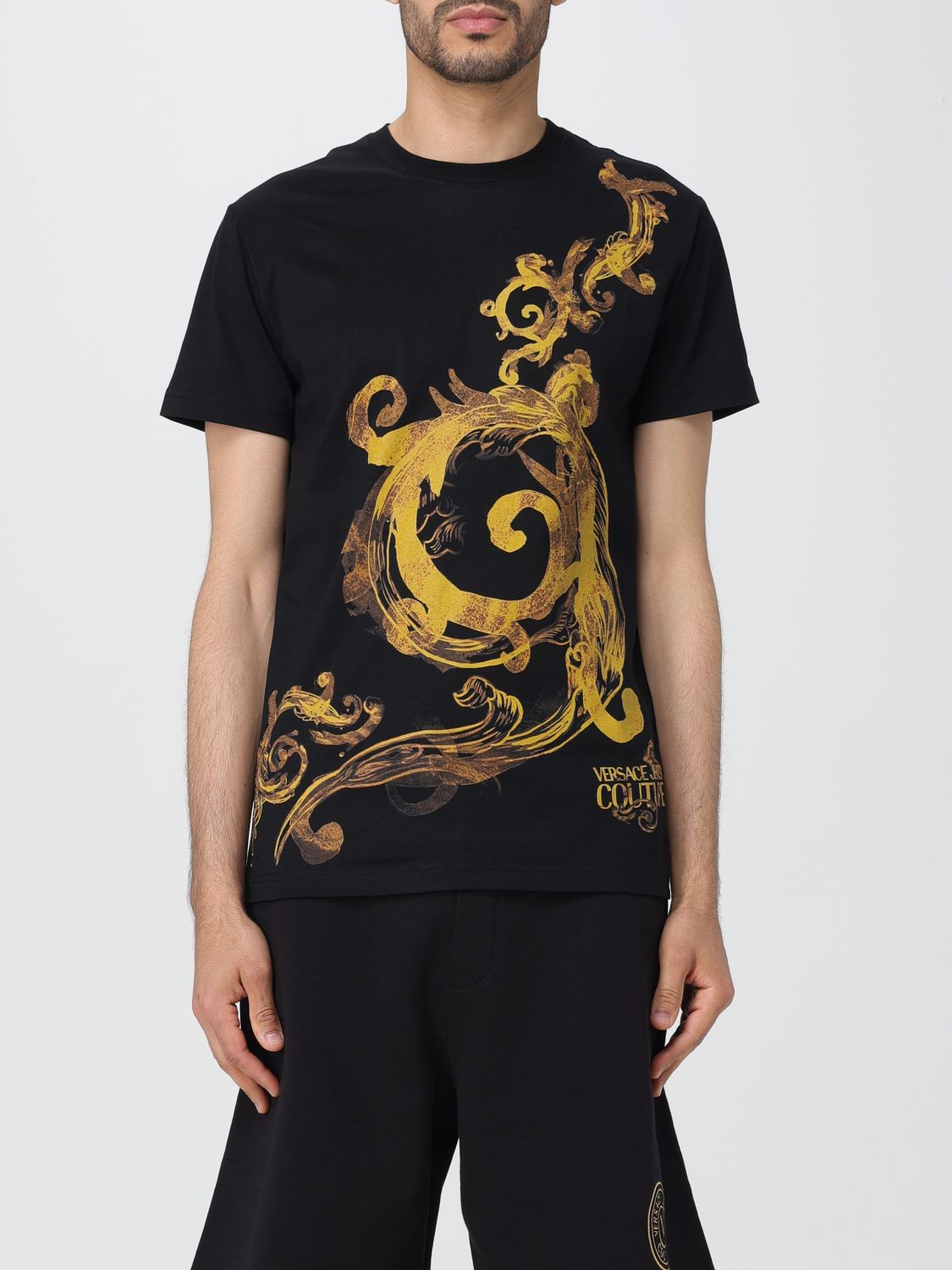 Shop Versace Jeans Couture T-shirt  Men Color Gold