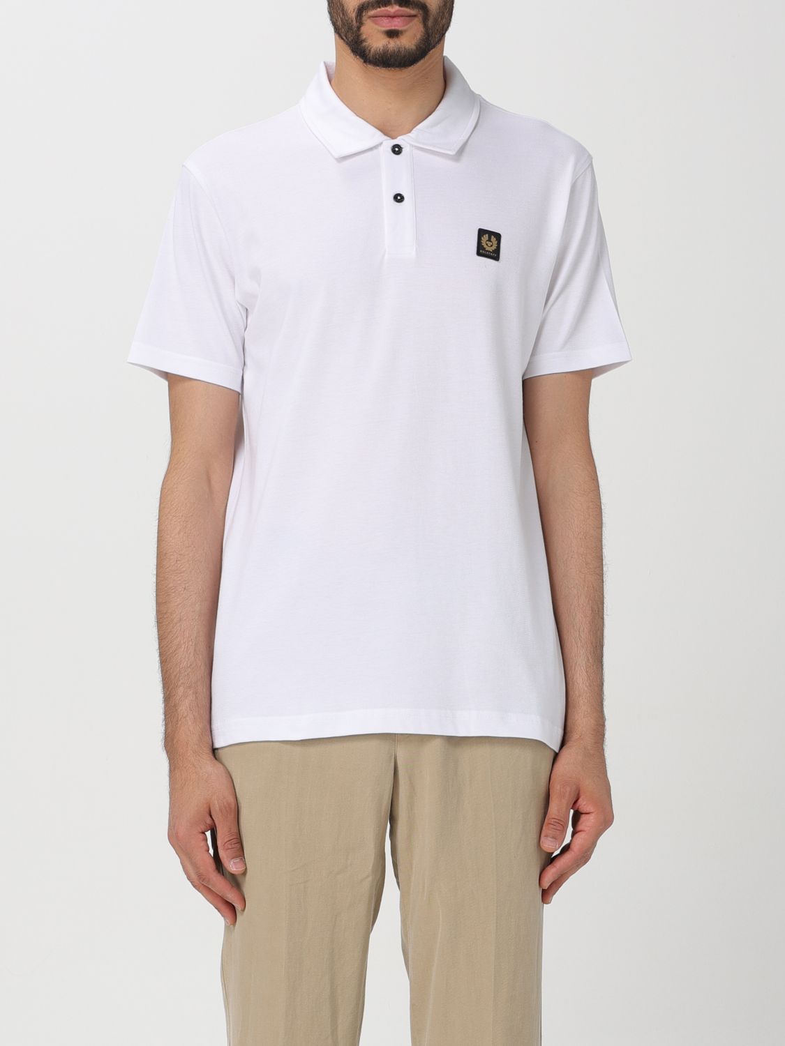 Shop Belstaff Polo Shirt  Men Color White