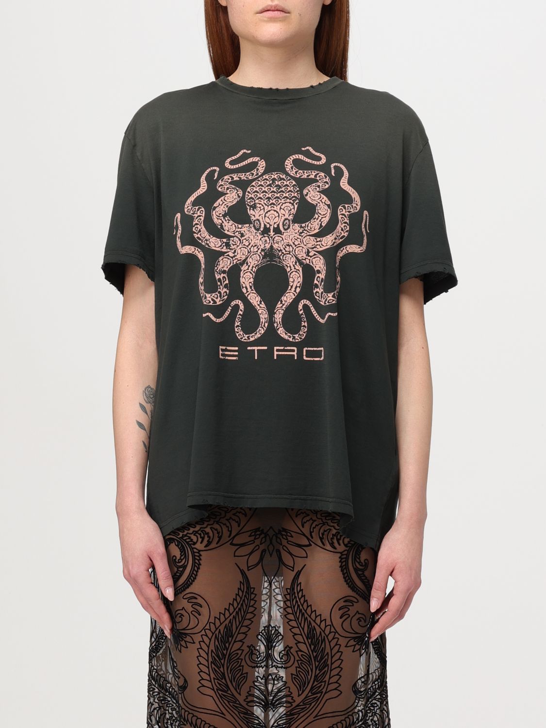 Shop Etro T-shirt  Woman Color Black