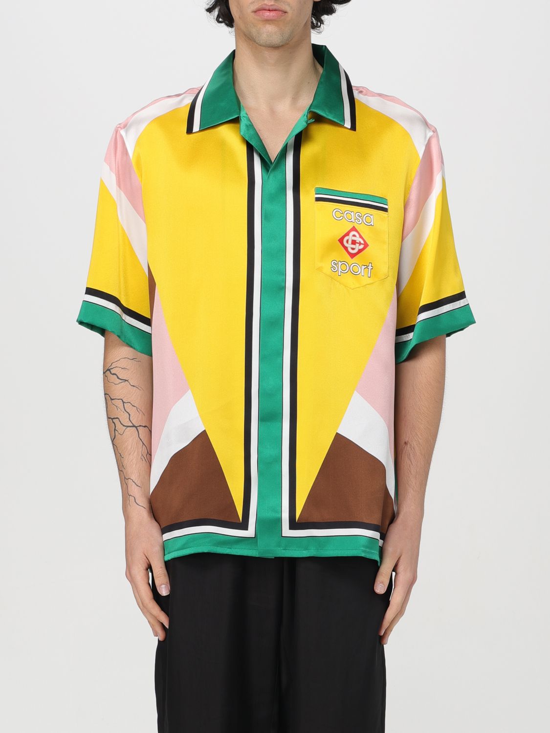 Shop Casablanca Shirt  Men Color Multicolor