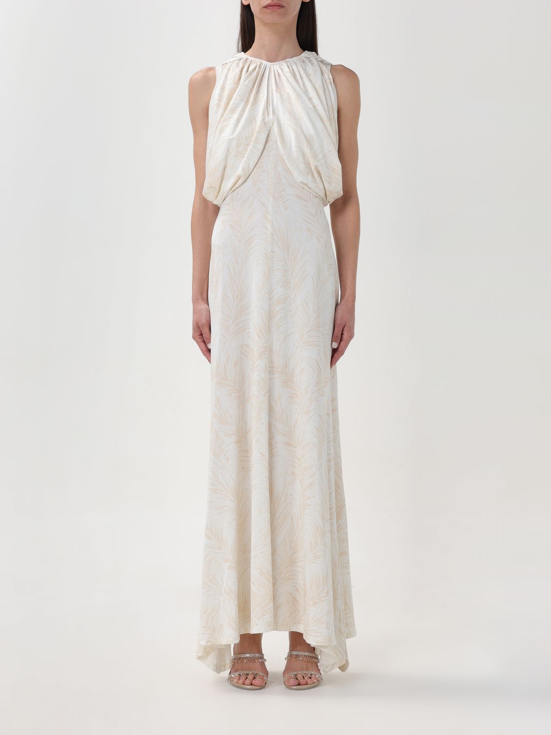 Rabanne Capelet Maxi Dress In 粉肉色