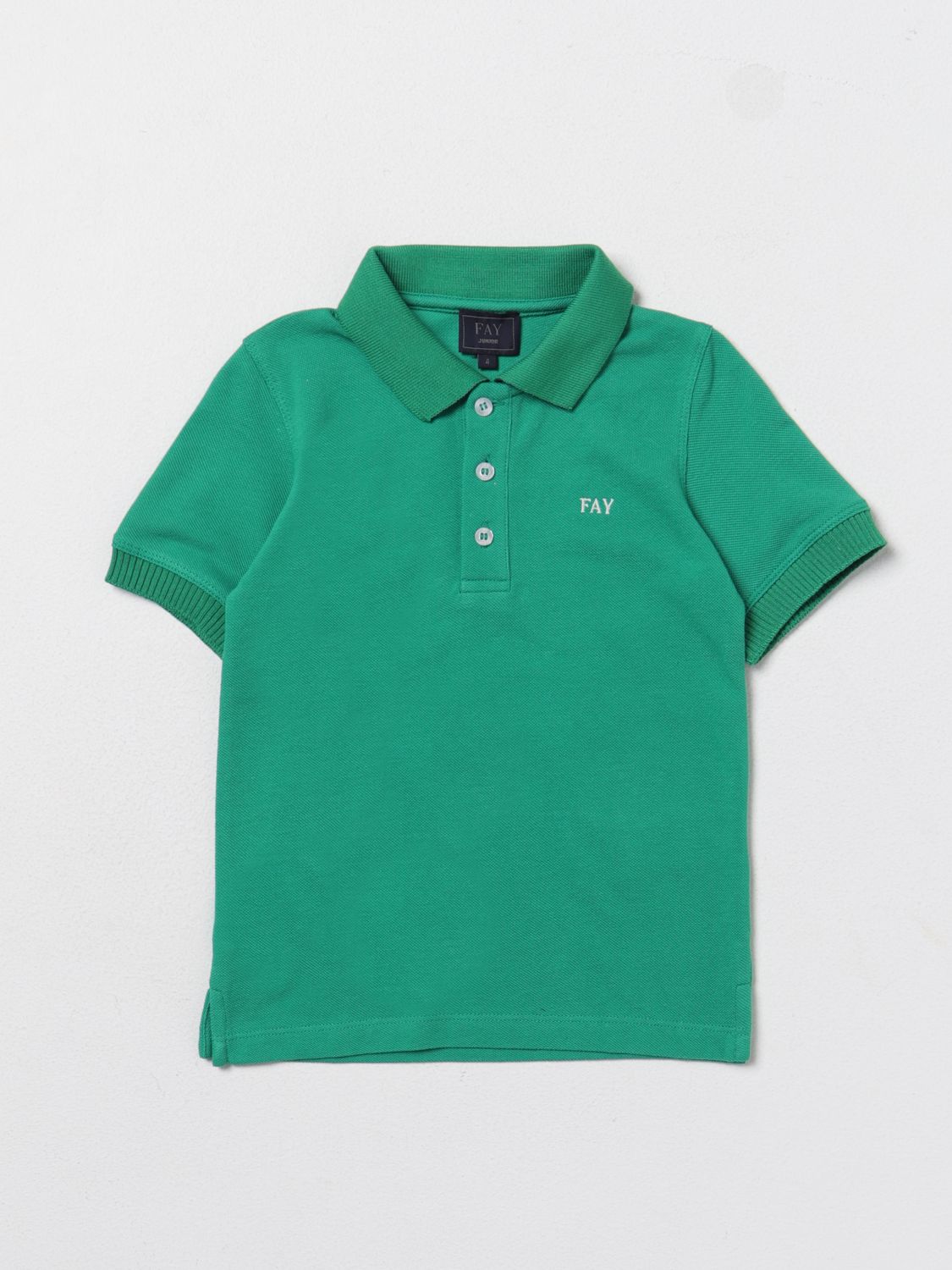 Shop Fay Junior Polo Shirt  Kids Color Green
