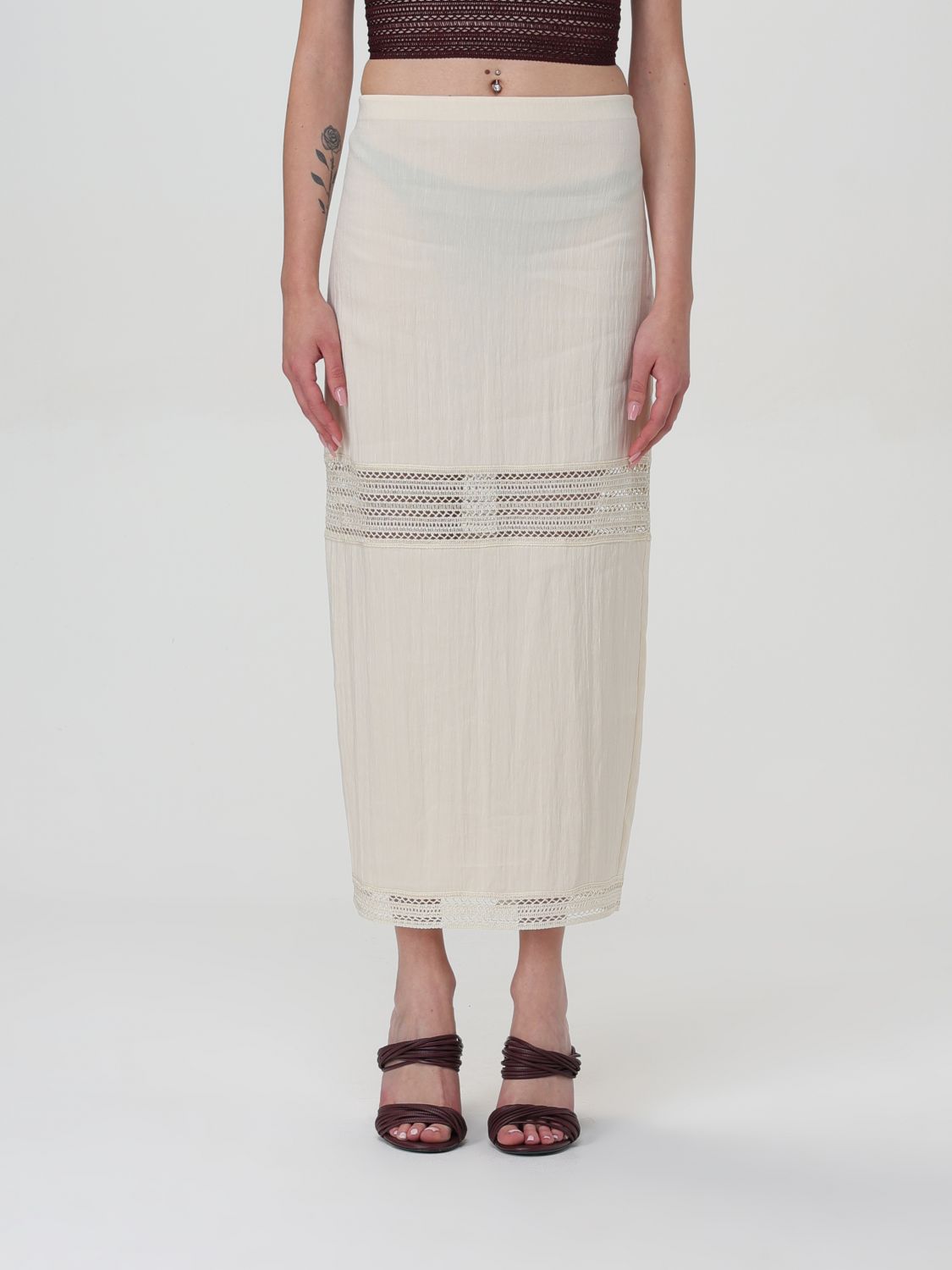 Shop Patrizia Pepe Skirt  Woman Color White
