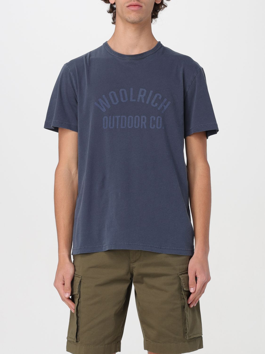 Shop Woolrich T-shirt  Men Color Blue 1