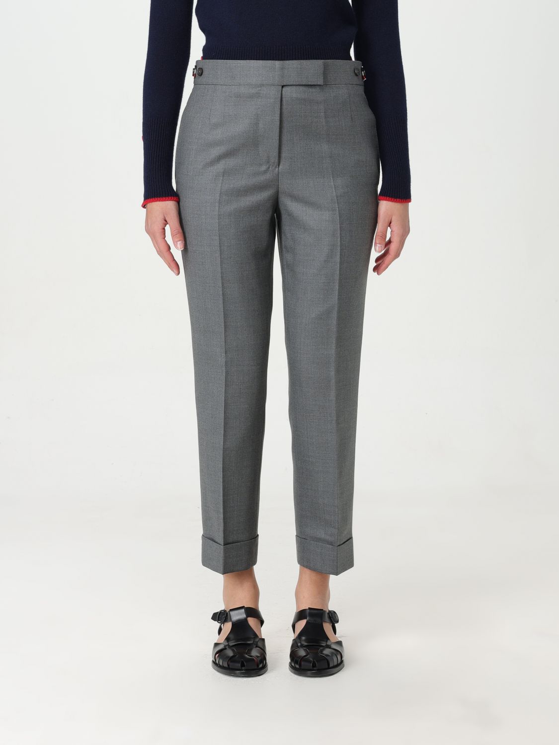 Thom Browne Trousers  Woman Colour Grey In 灰色