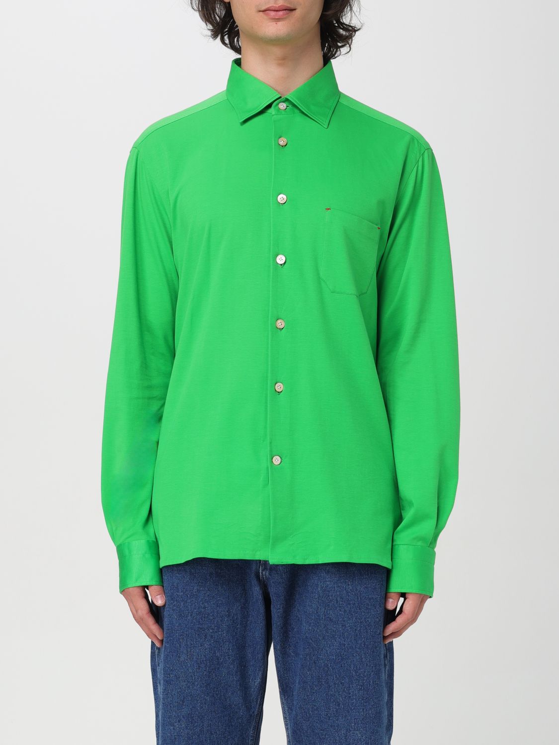 Kiton Shirt  Men Color Green In 绿色