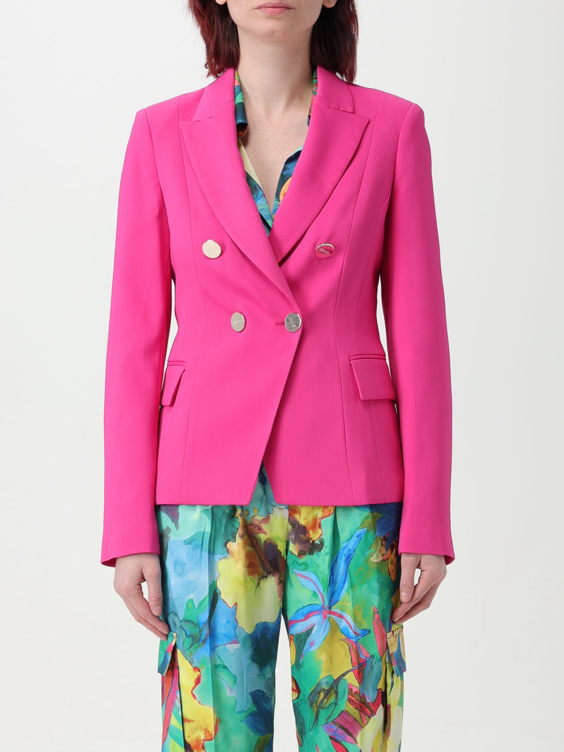 Shop Liu •jo Blazer Liu Jo Woman Color Fuchsia