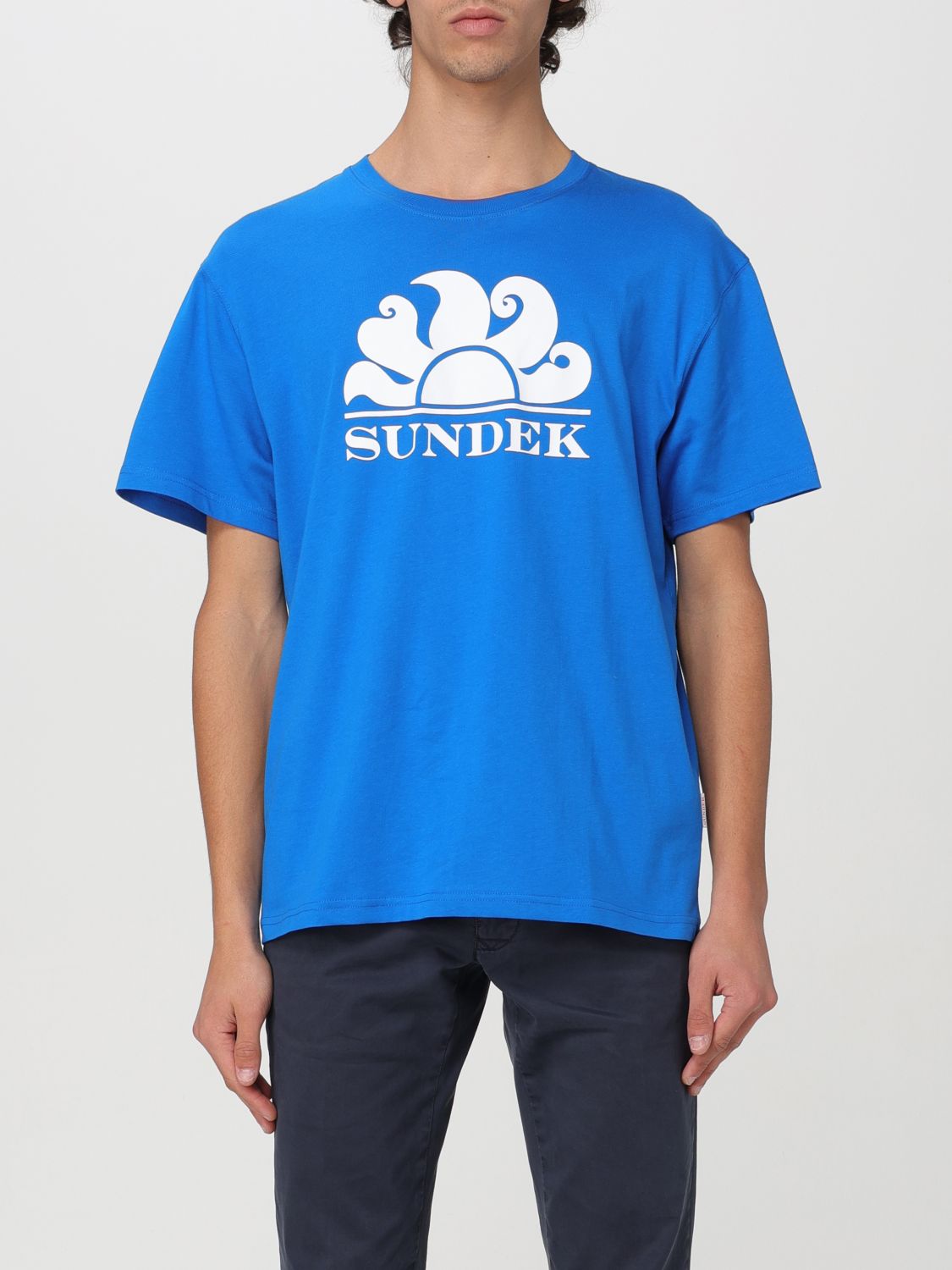 Shop Sundek T-shirt  Men Color Royal Blue