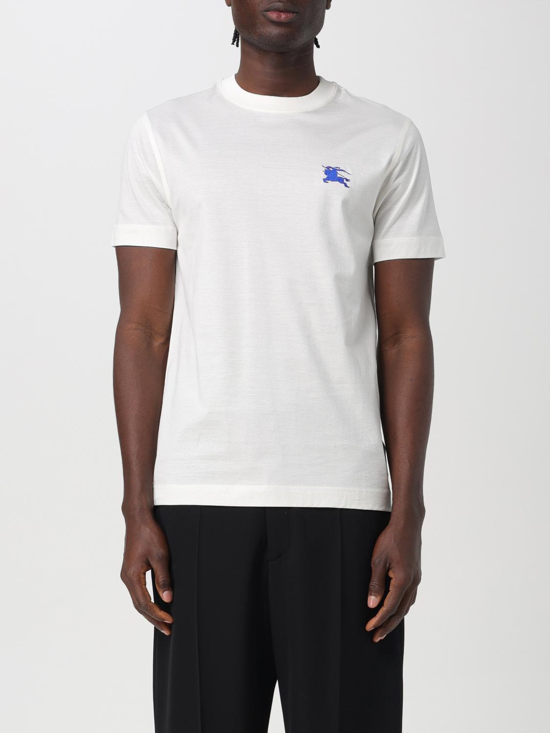 Shop Burberry T-shirt  Men Color White In Weiss