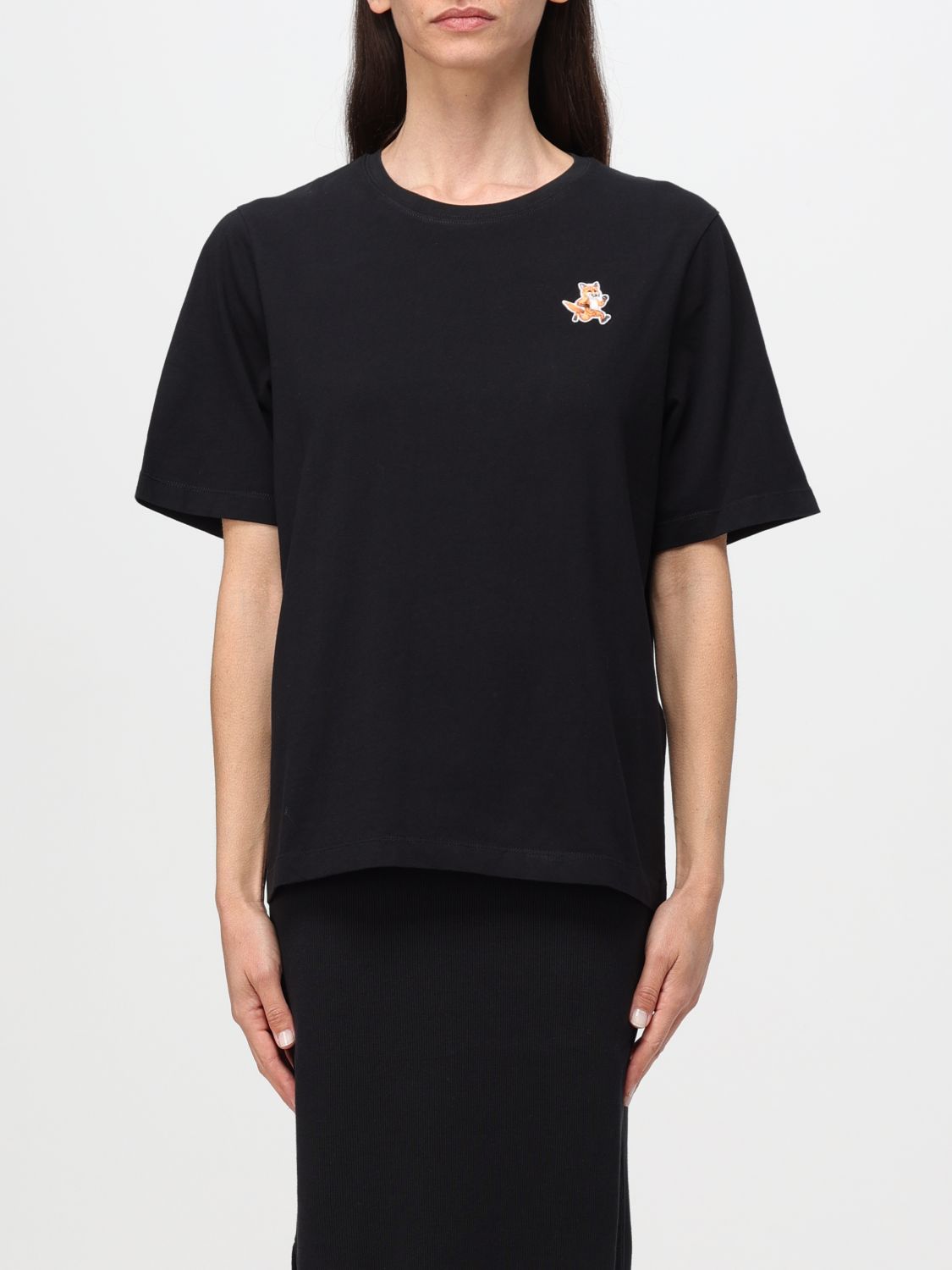 Shop Maison Kitsuné T-shirt  Woman Color Black