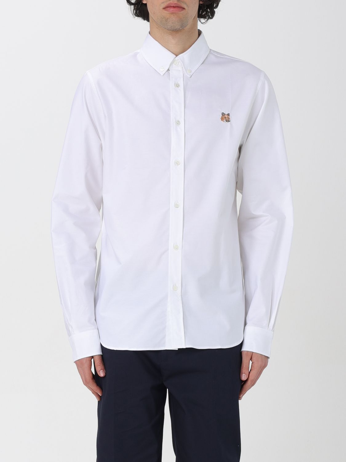 Shop Maison Kitsuné Shirt  Men Color White