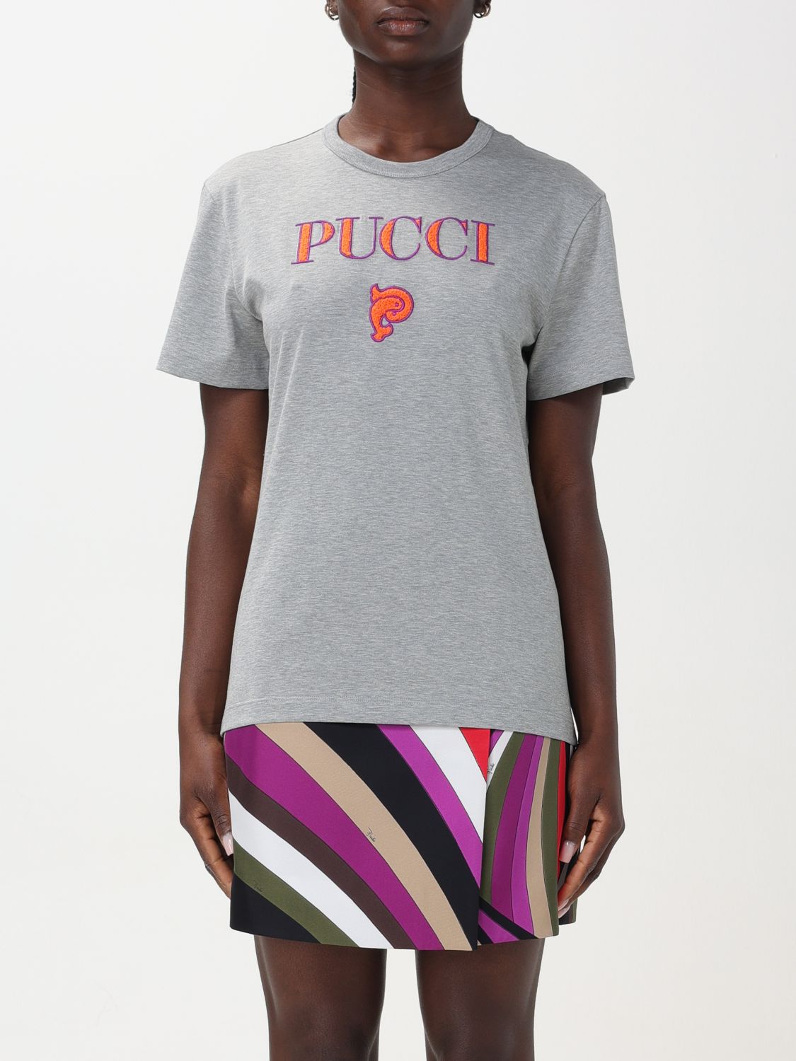Emilio Pucci T-shirt  Woman Colour Grey In 灰色