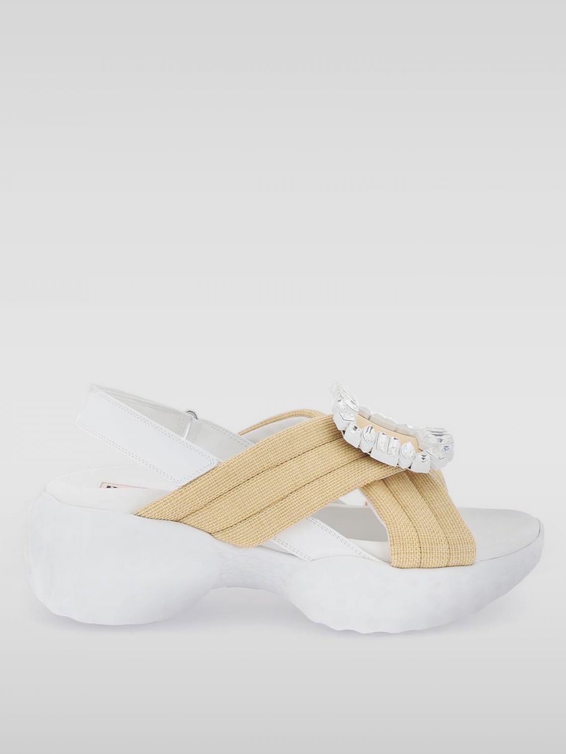 Shop Roger Vivier Flat Sandals  Woman Color Cream