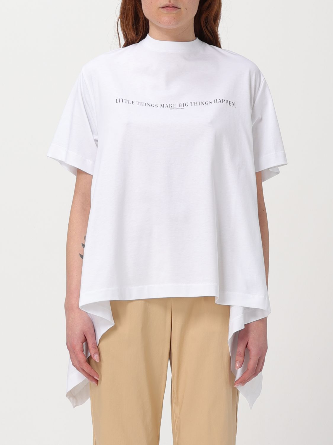 Shop Semicouture T-shirt  Woman Color White