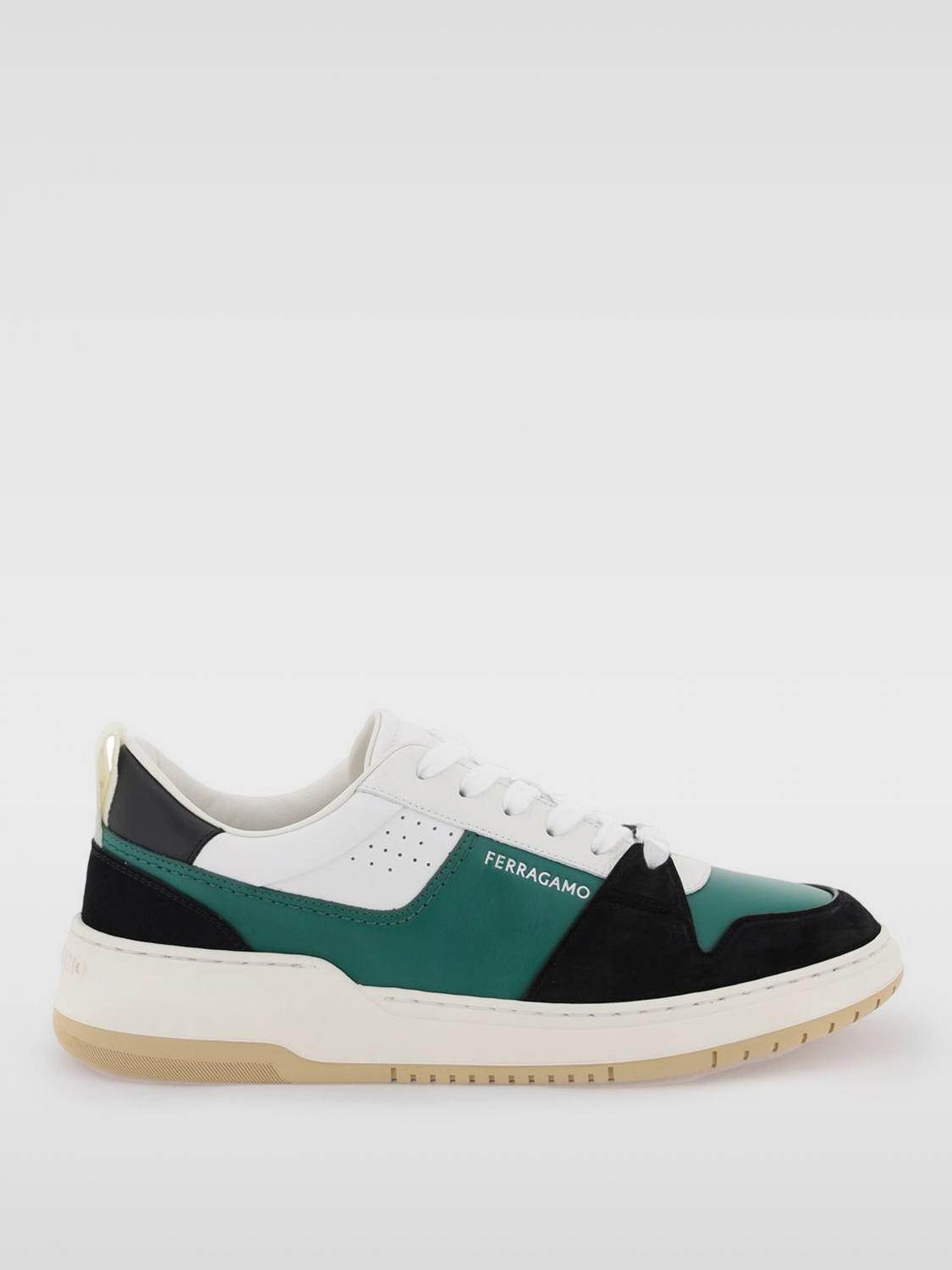 Shop Ferragamo Sneakers  Men Color Green