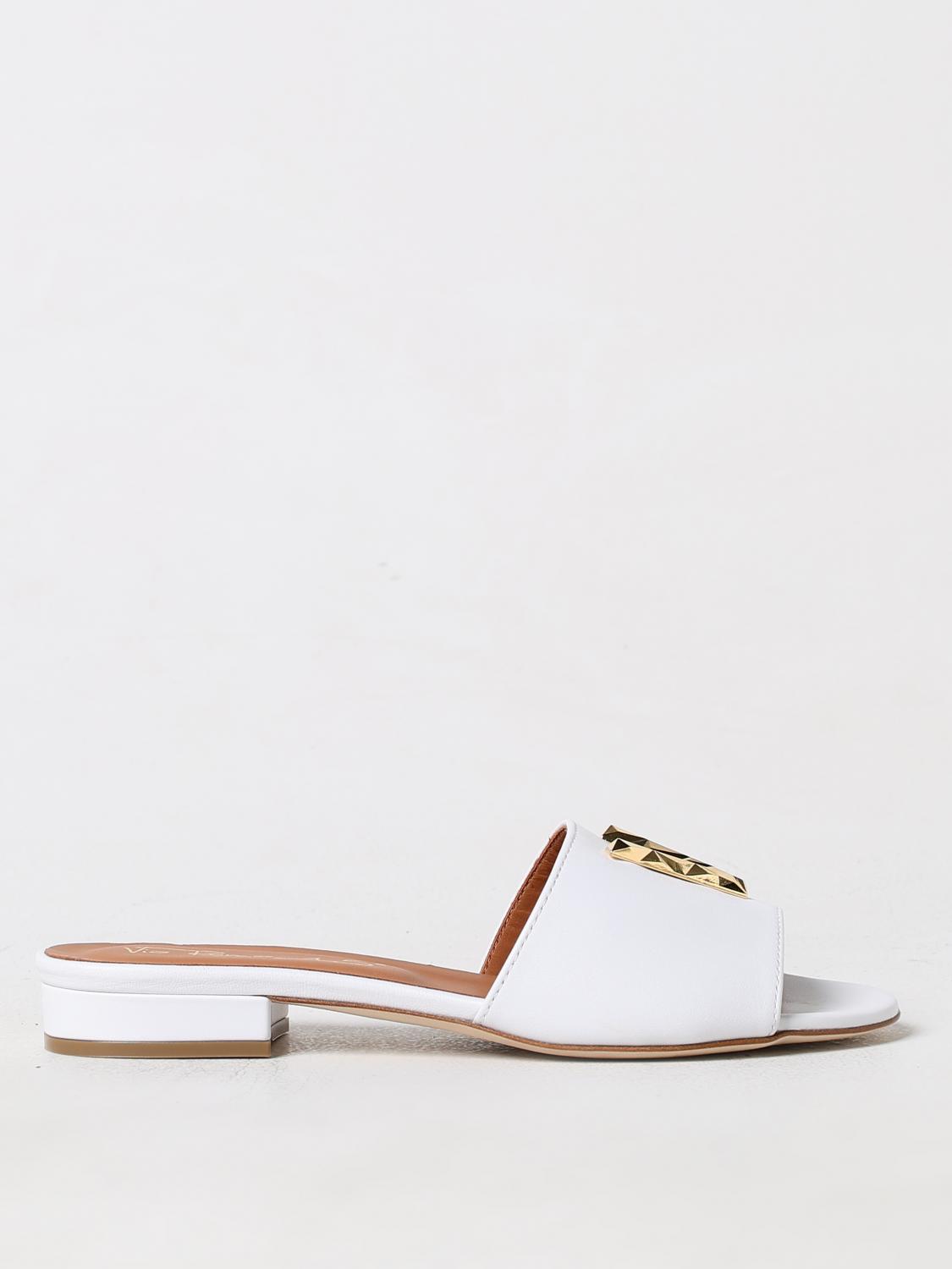 Shop Via Roma 15 Flat Sandals  Woman Color White