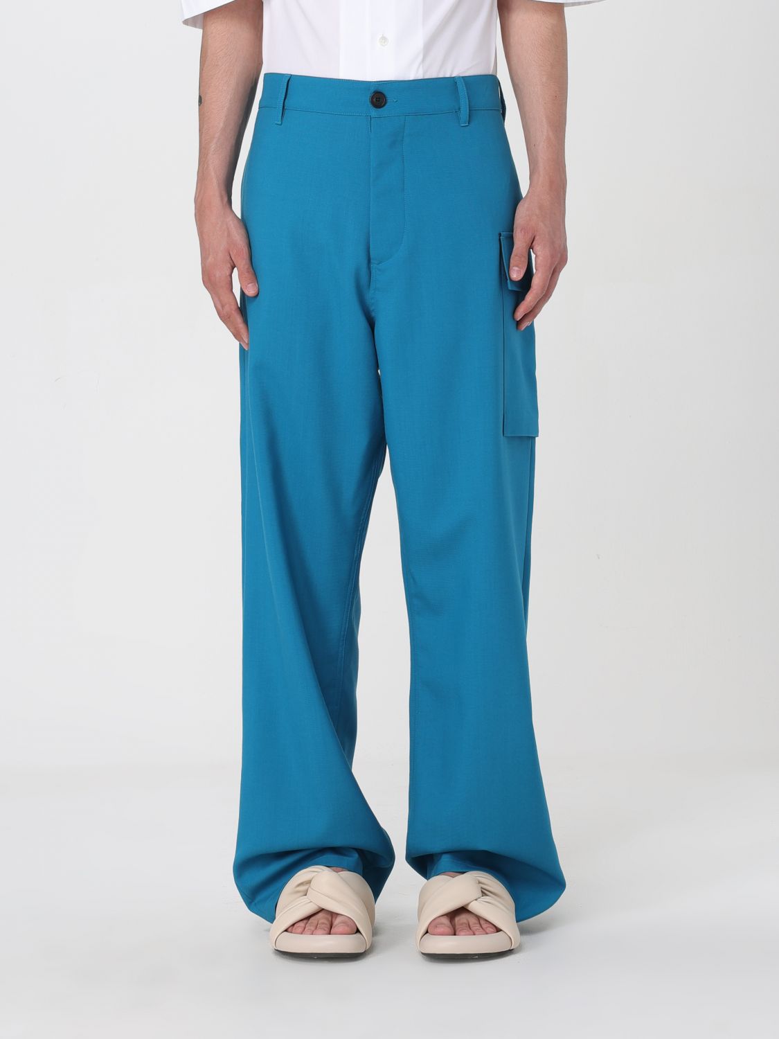 Shop Marni Pants  Men Color Blue