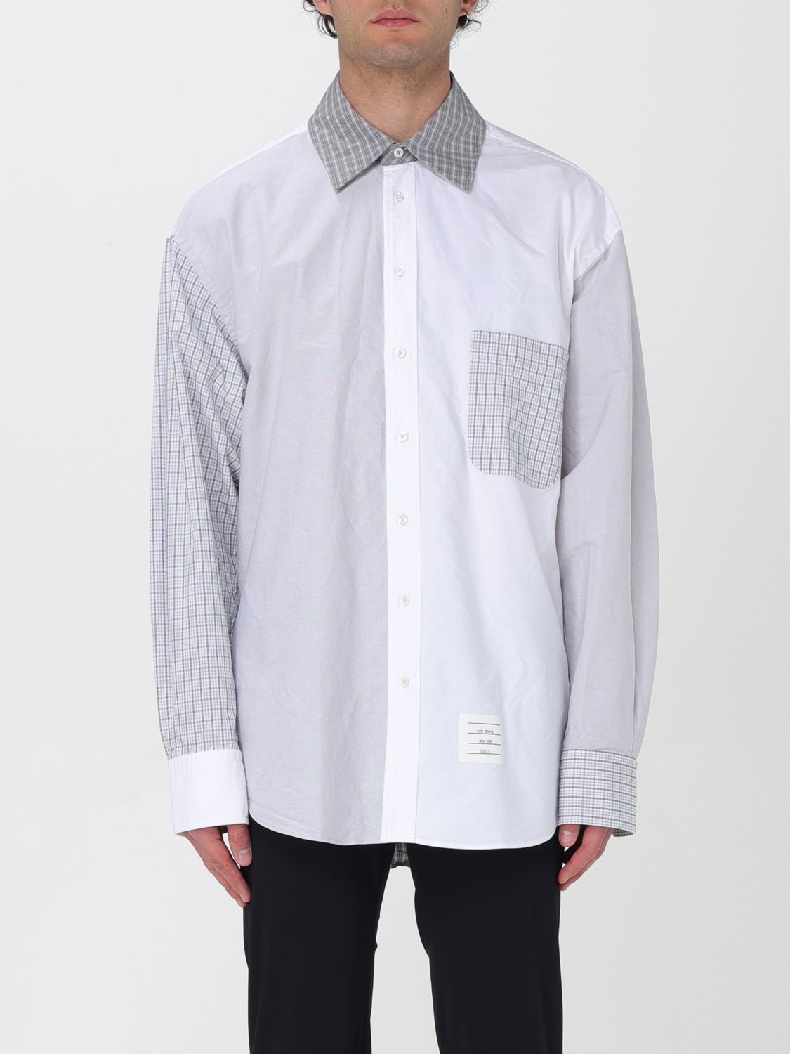 Thom Browne Funmix Oversized Long Sleeve Shirt In Multicolor