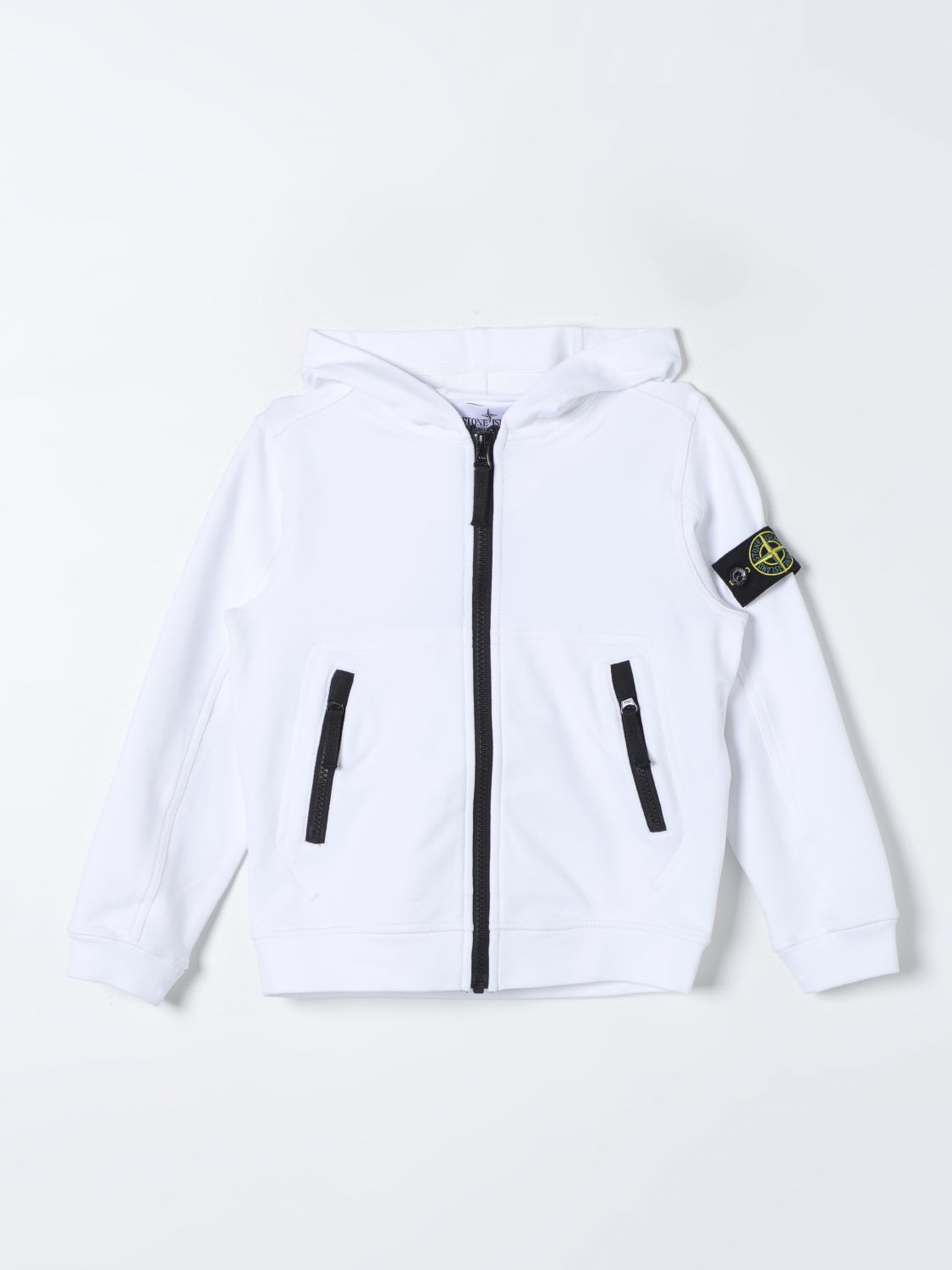 Shop Stone Island Junior Sweater  Kids Color White In 白色