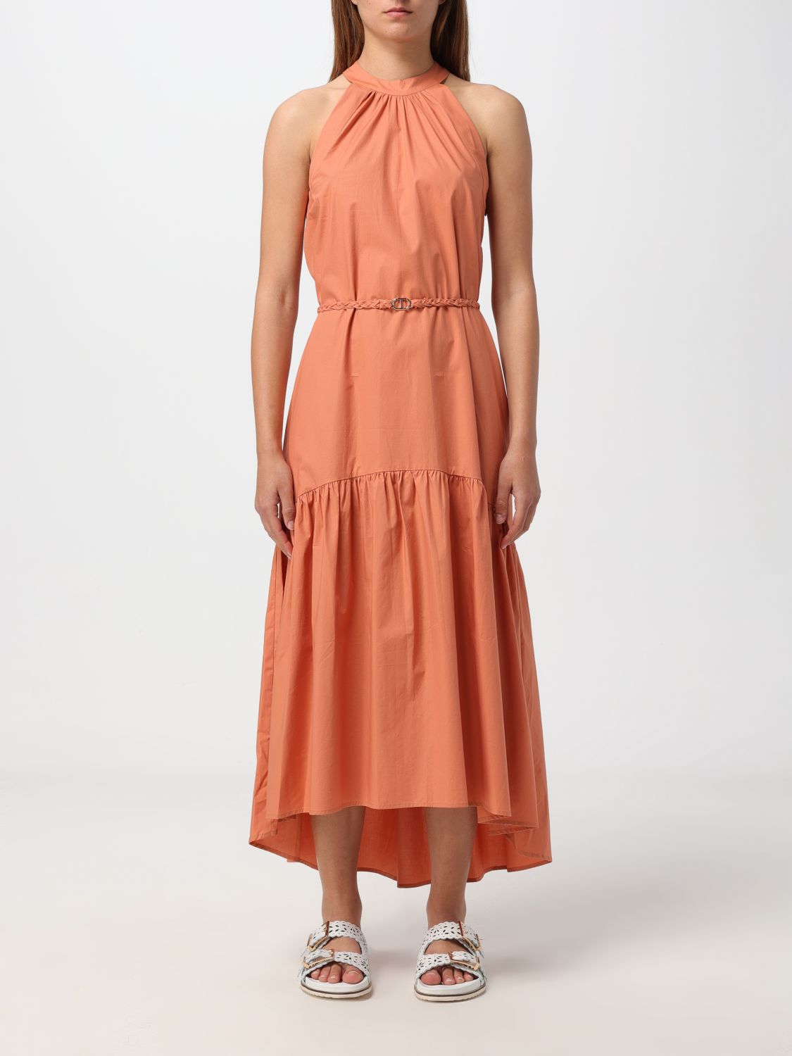 Shop Twinset Dress  Woman Color Orange