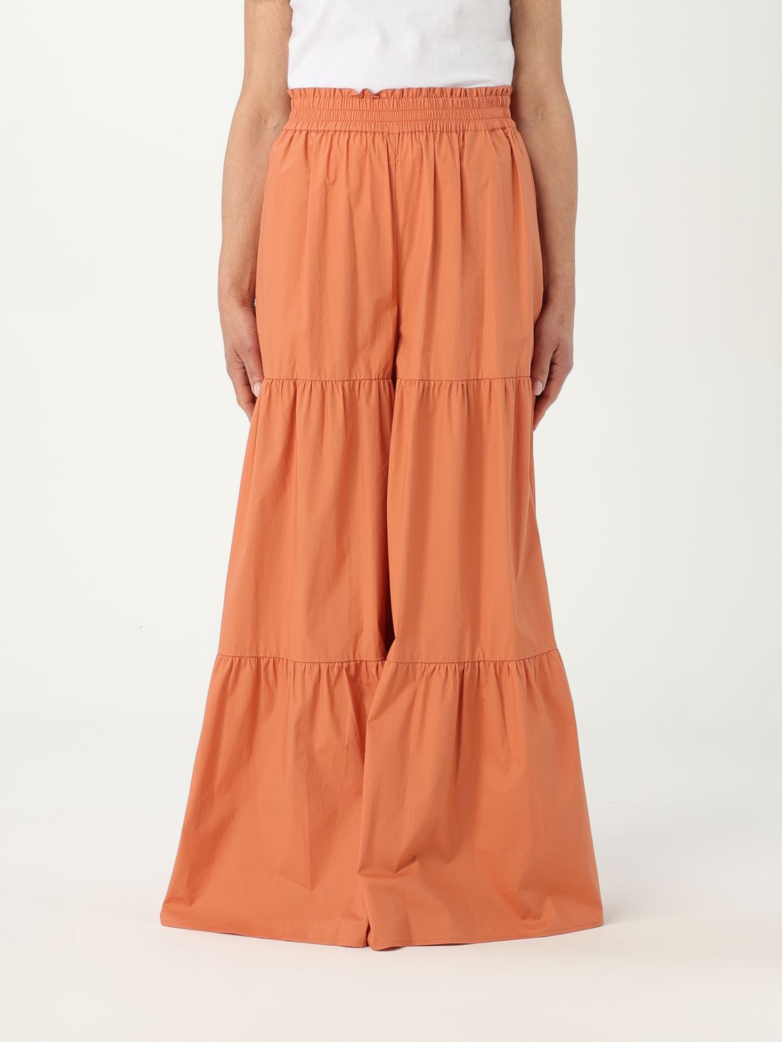 Shop Twinset Pants  Woman Color Orange