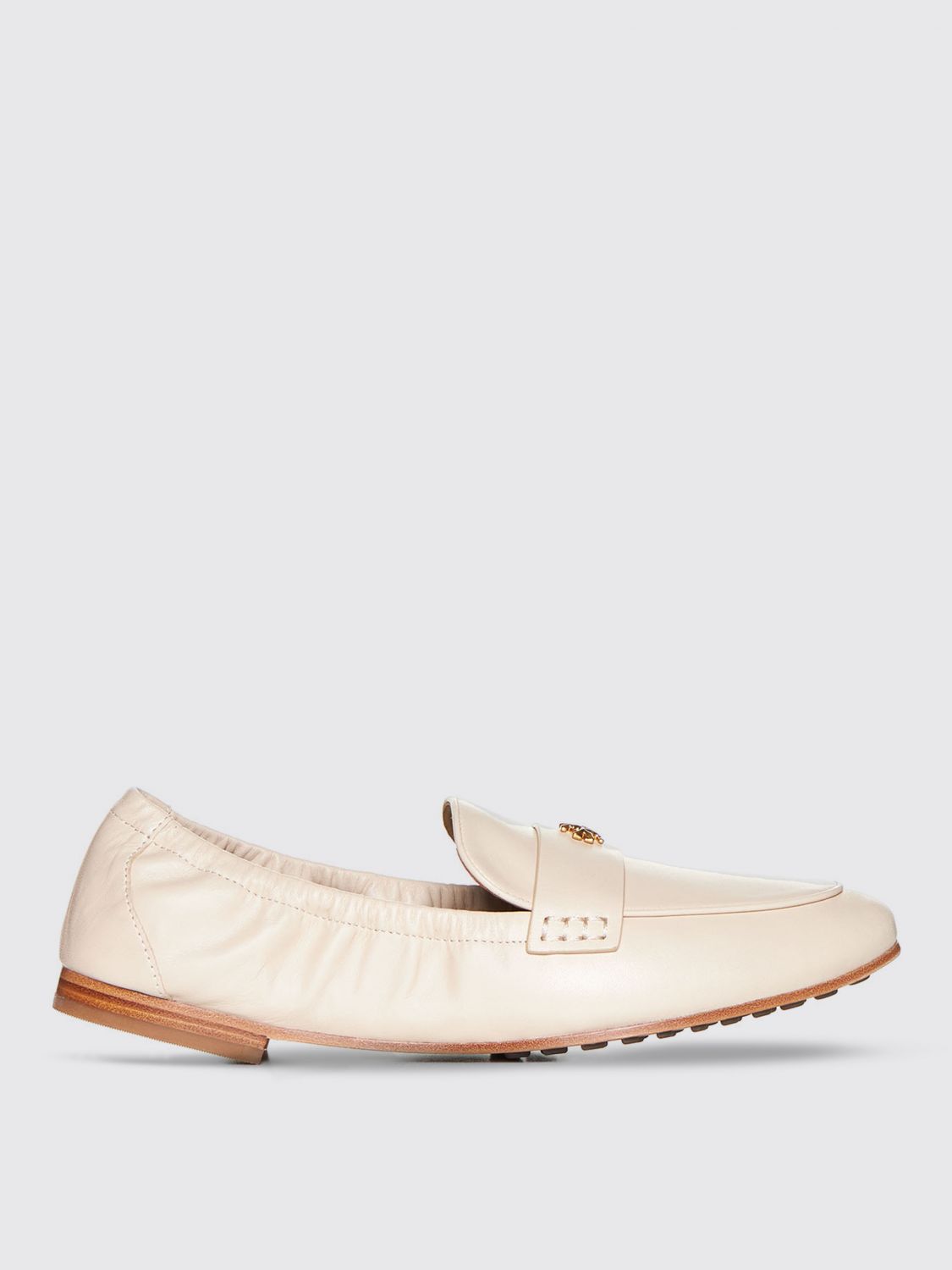 Shop Tory Burch Loafers  Woman Color Yellow Cream