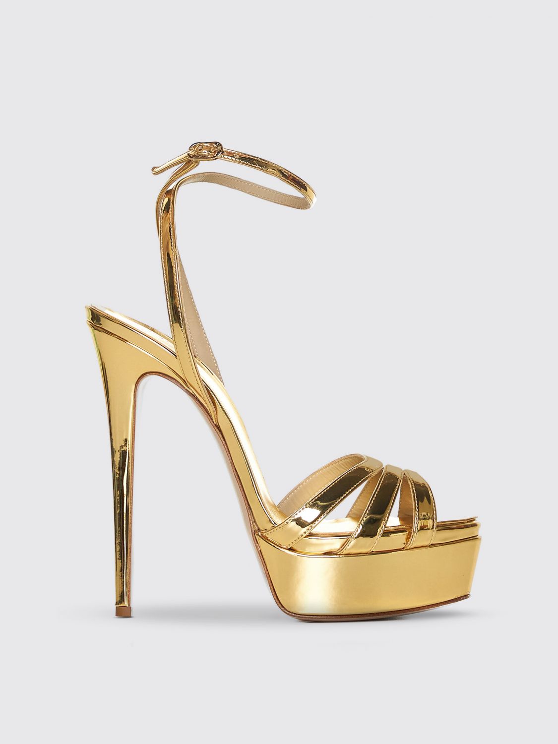 Shop Le Silla Heeled Sandals  Woman Color Gold In 金色