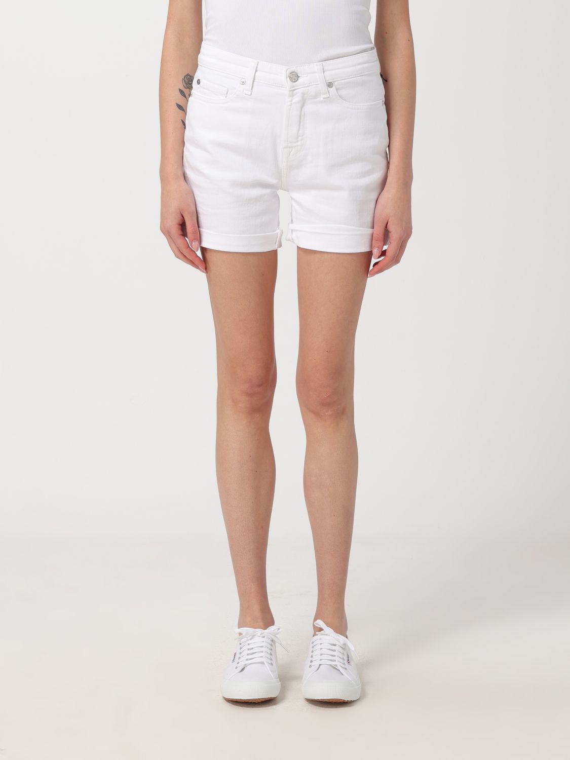 7 For All Mankind Short  Woman Color White In 白色