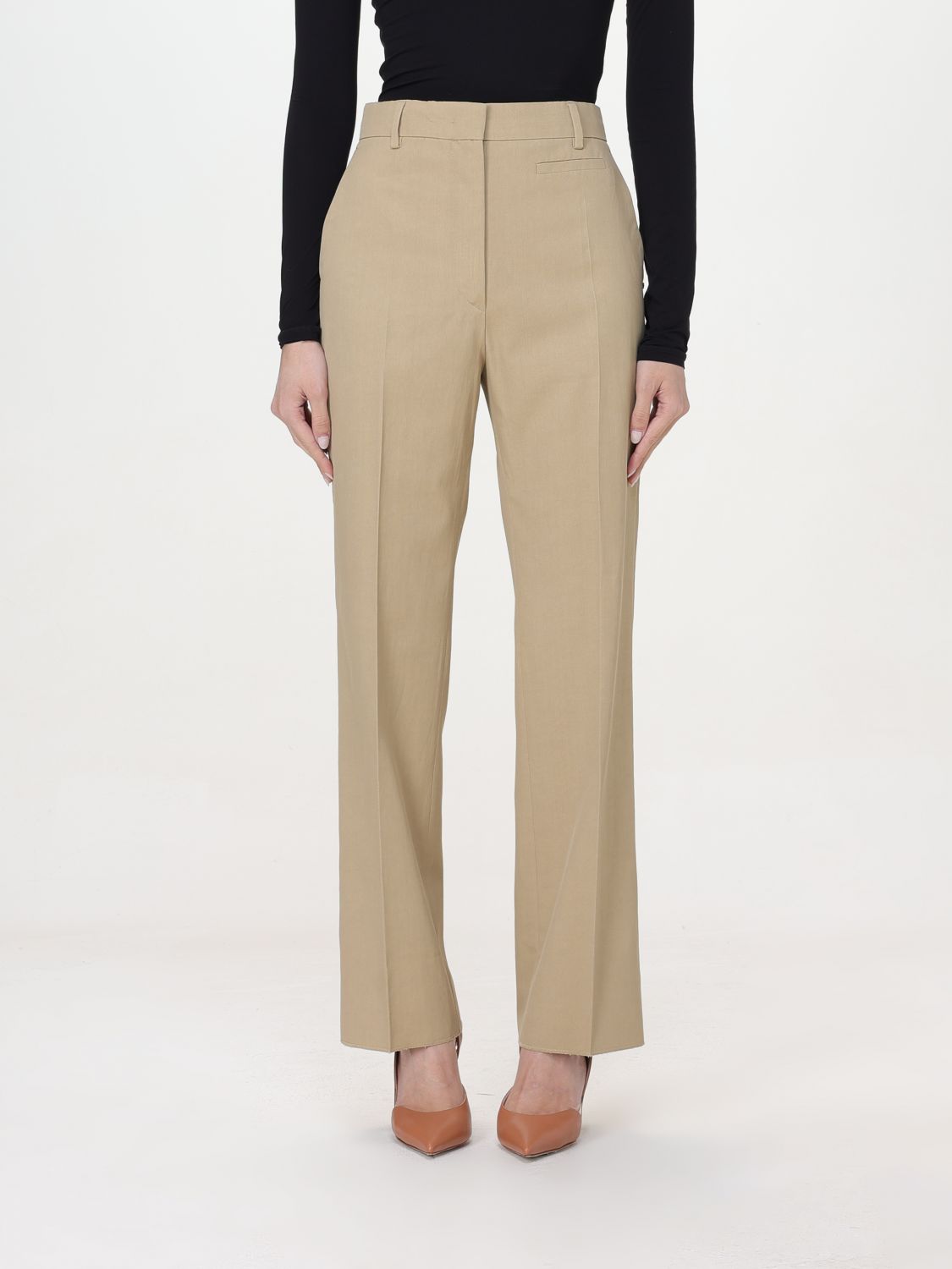 Shop Sportmax Pants  Woman Color Beige