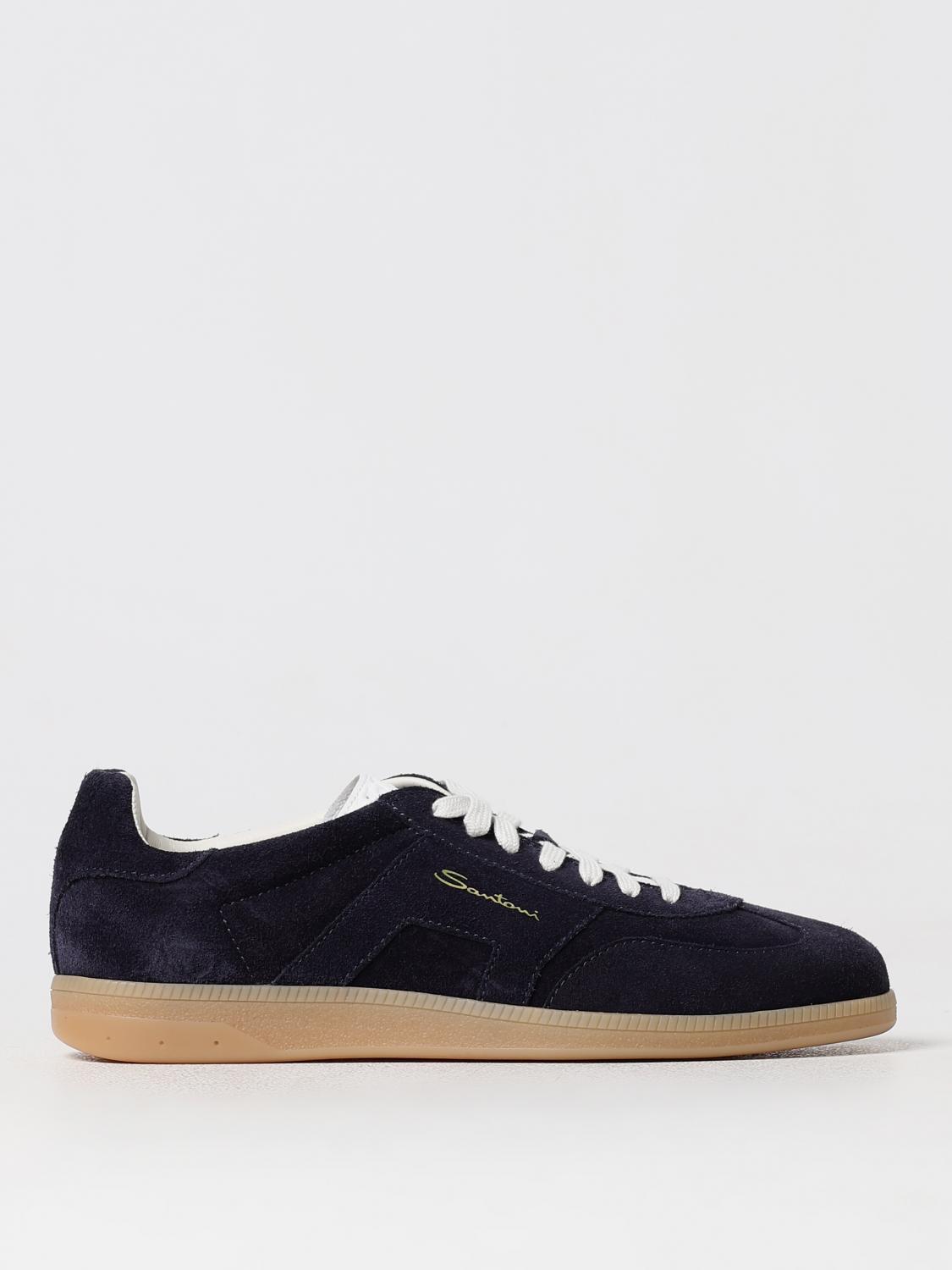 Shop Santoni Sneakers  Men Color Blue