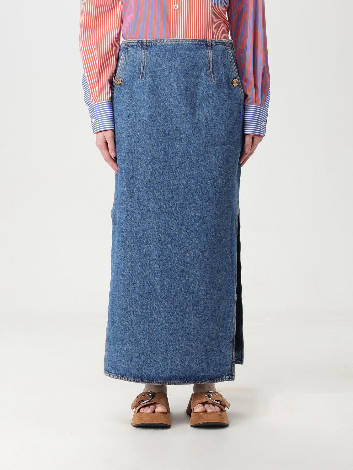 Shop Etro Skirt  Woman Color Blue