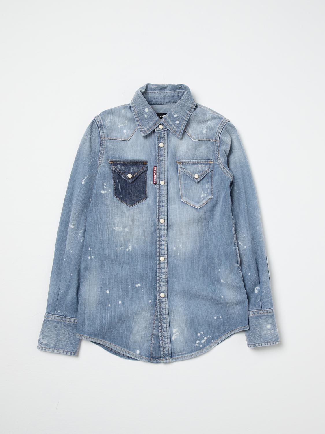 Dsquared2 Junior Shirt Kids Color White In Blue