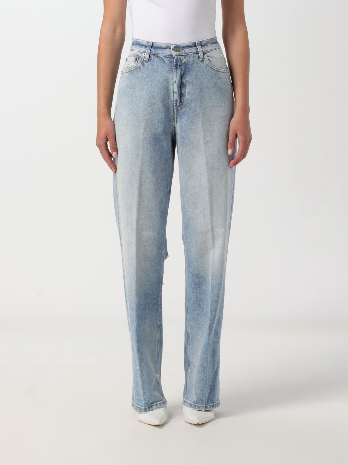 Dondup Elysee Distressed Jeans In Blue