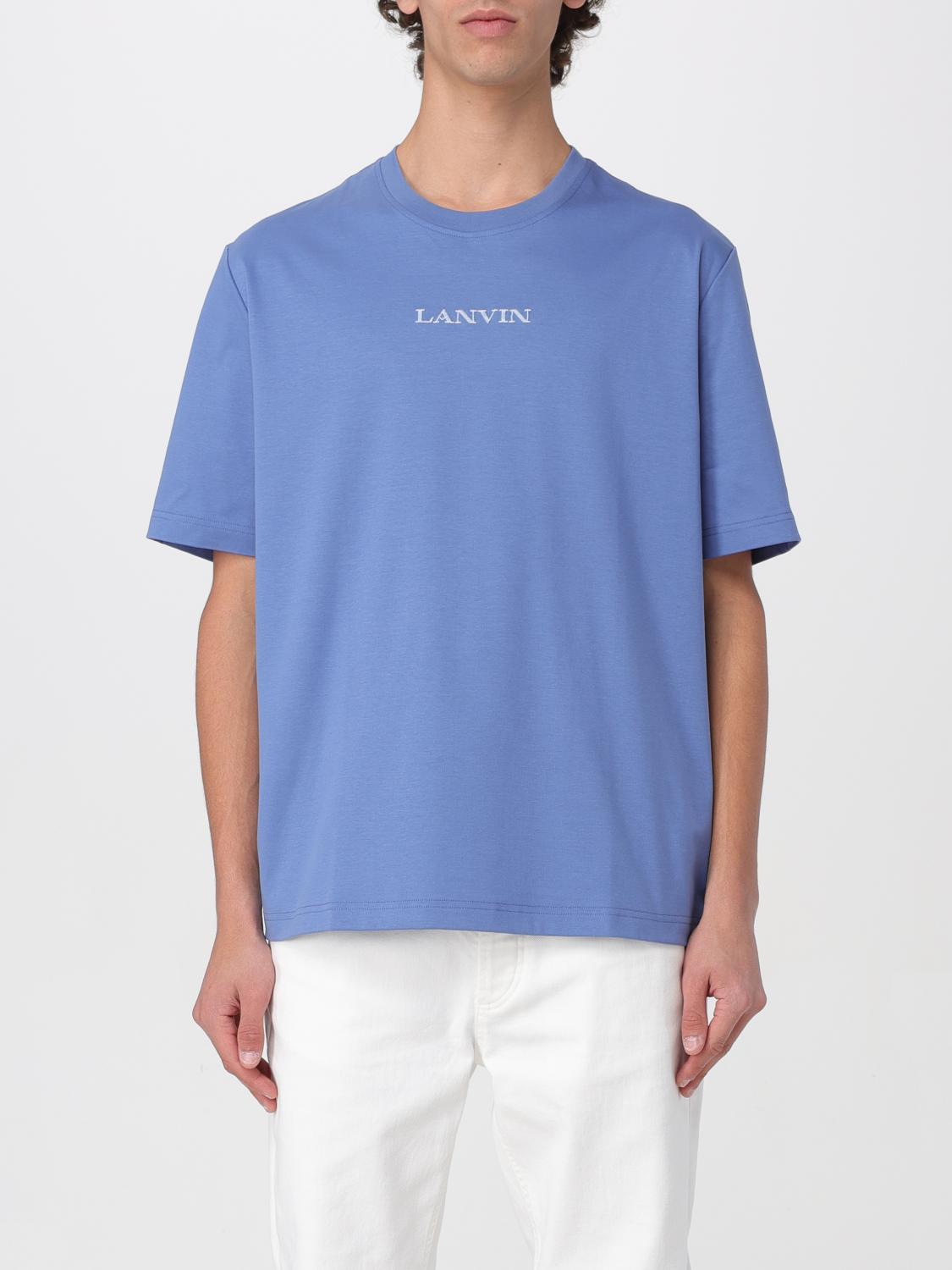 Shop Lanvin T-shirt  Men Color Blue