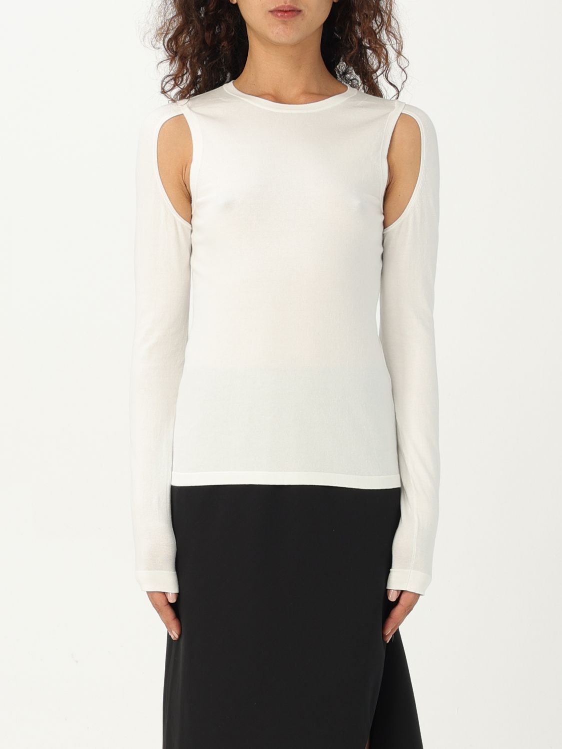 Shop Helmut Lang Sweater  Woman Color White