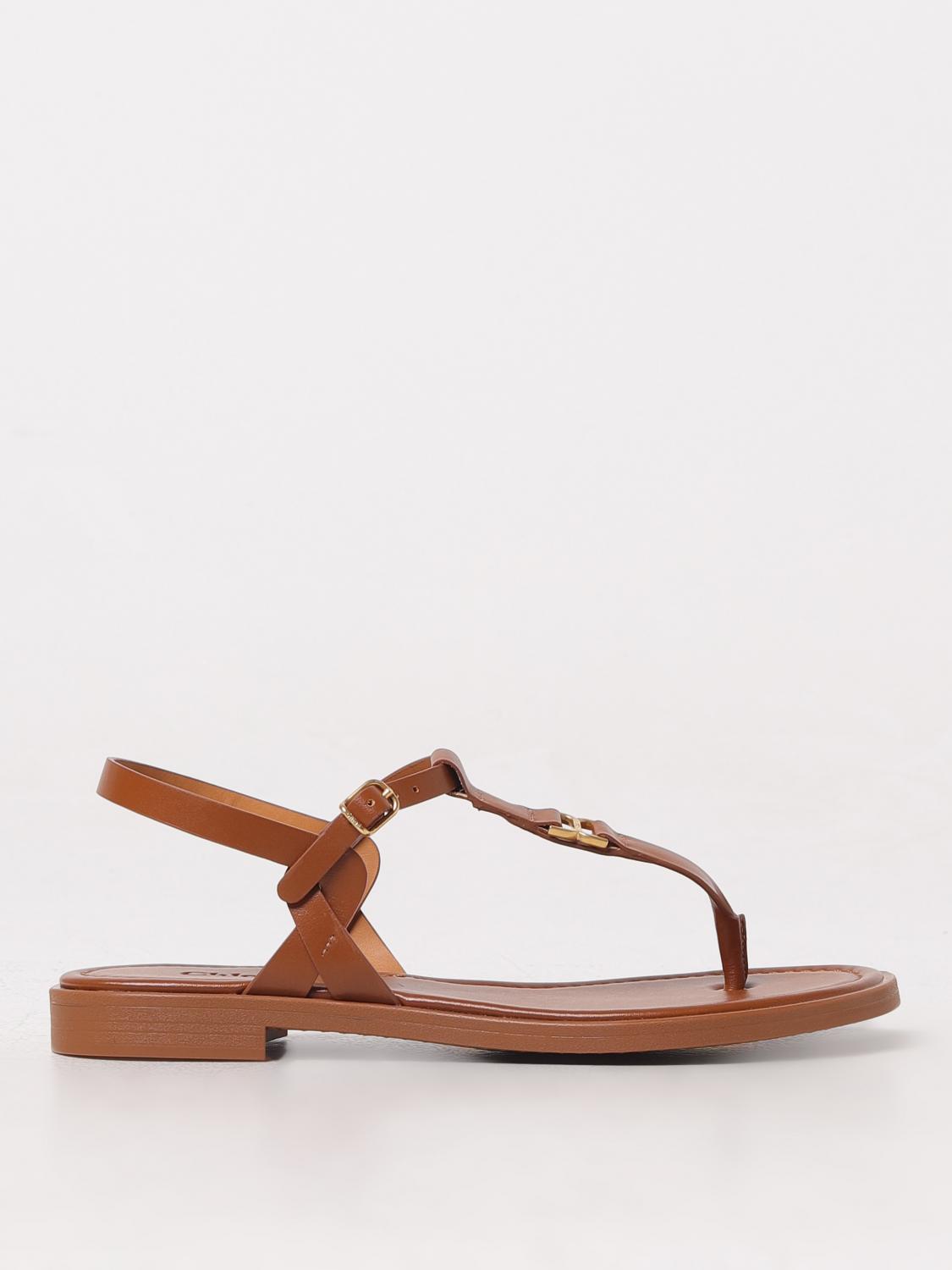 Shop Chloé Flat Sandals  Woman Color Brown