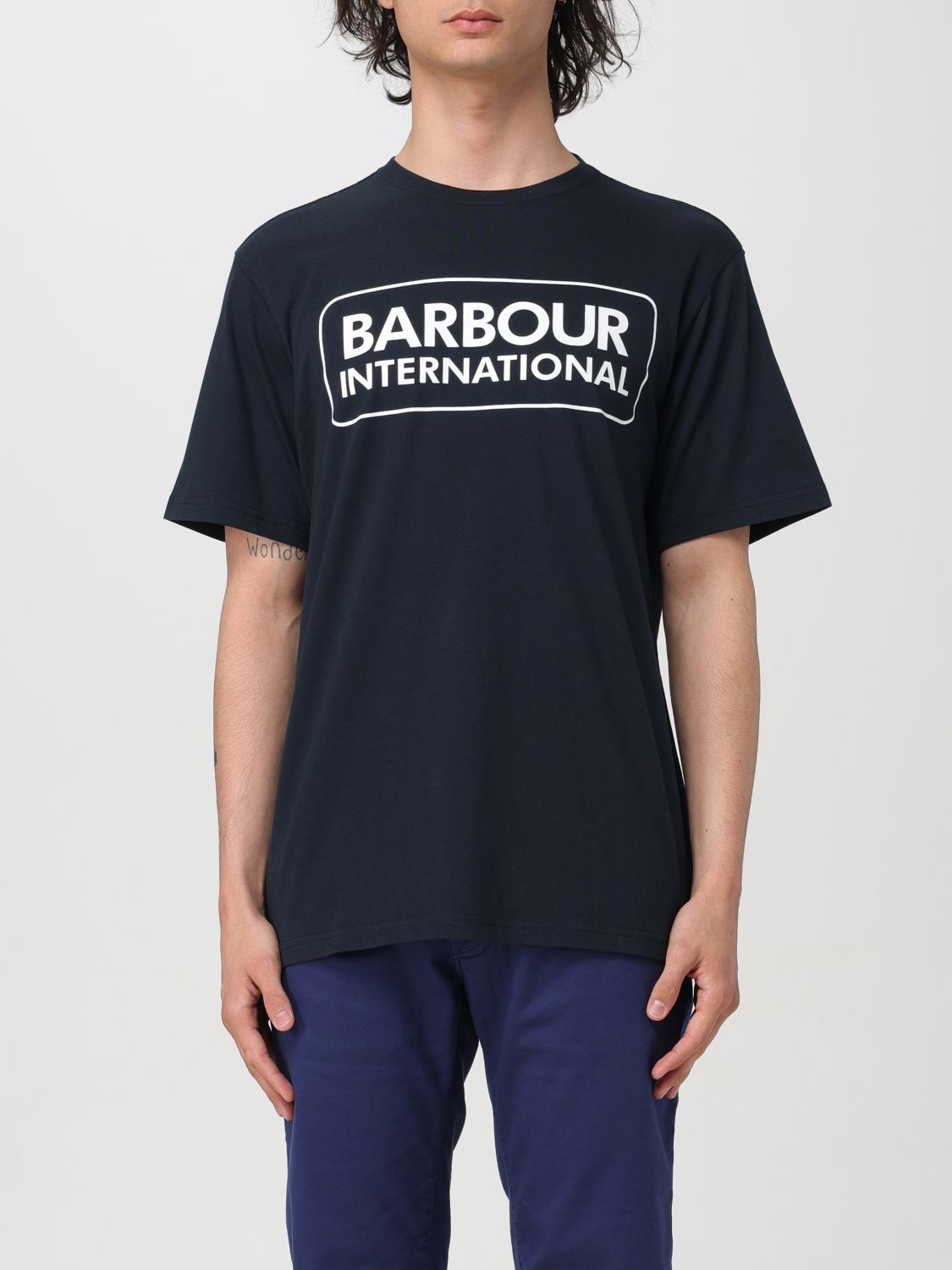 Shop Barbour T-shirt  Men Color Blue