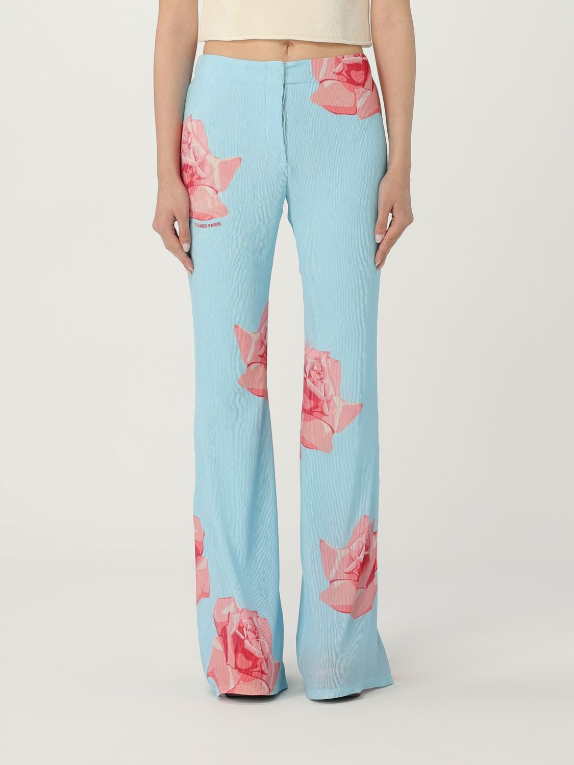 Shop Kenzo Pants  Woman Color Blue