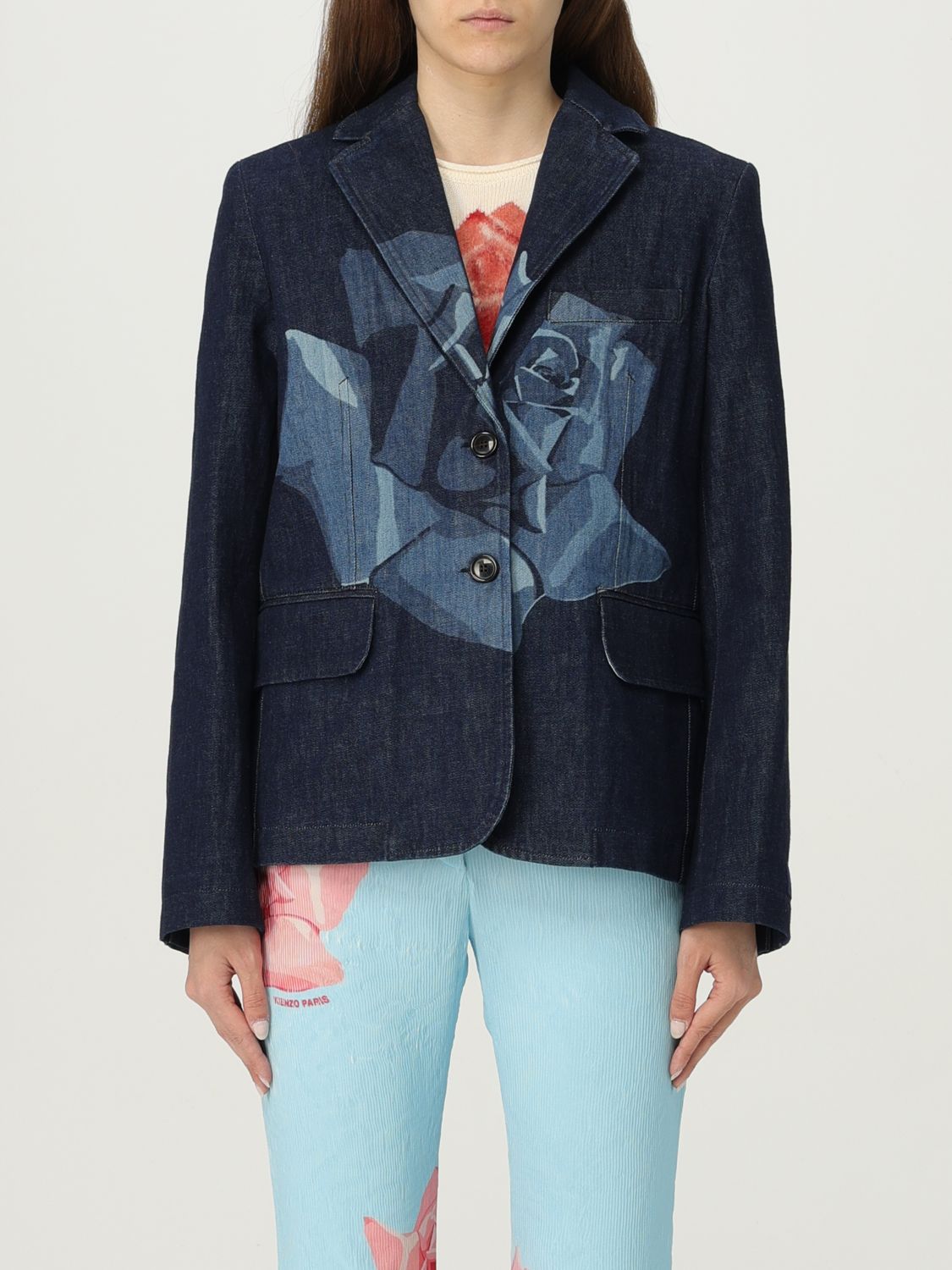 Shop Kenzo Jacket  Woman Color Blue