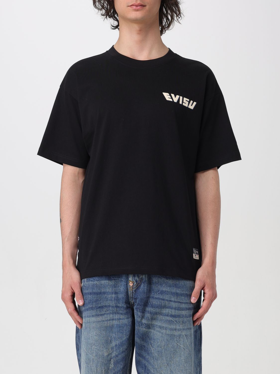 Shop Evisu T-shirt  Men Color Black