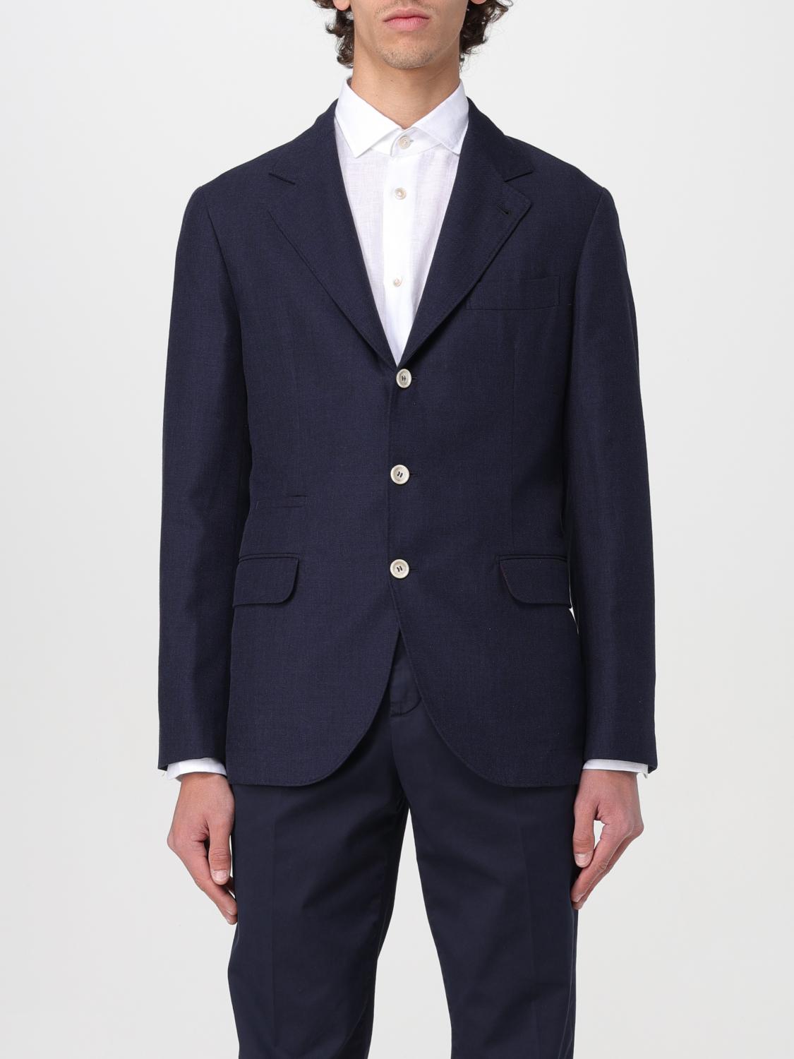 Brunello Cucinelli Long-sleeved Suit Coat In Blue