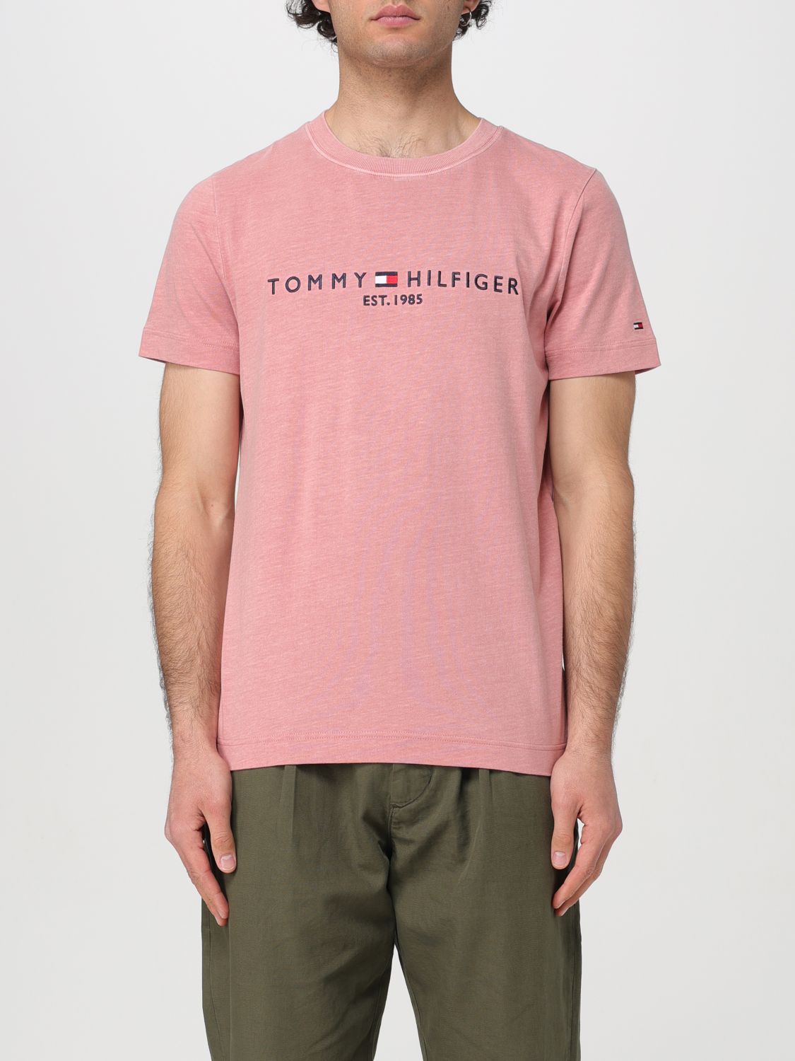 Shop Tommy Hilfiger T-shirt  Men Color Pink