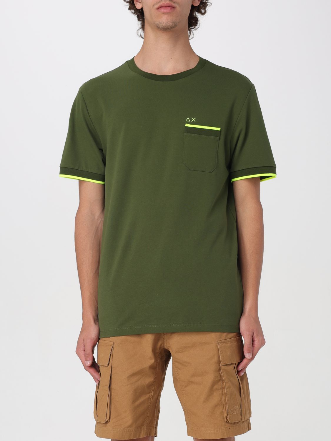 Shop Sun 68 T-shirt  Men Color Green