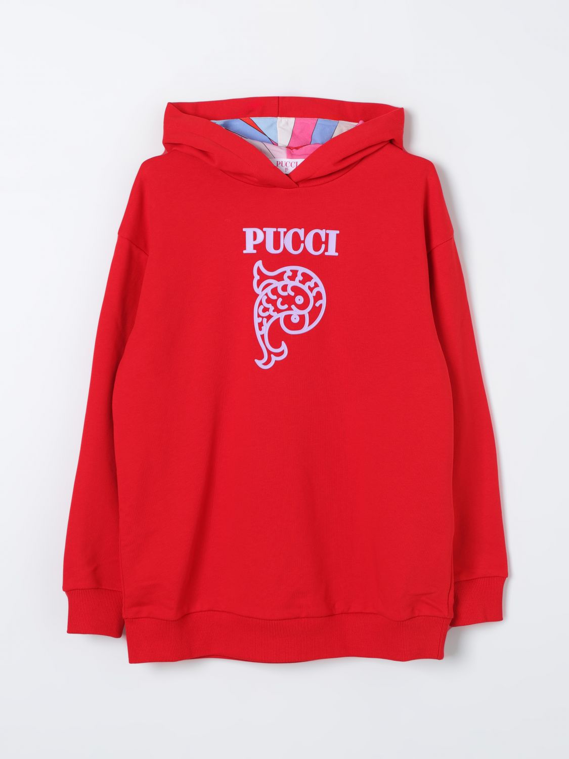 Shop Emilio Pucci Junior Sweater Emilio Pucci Kids Color Red