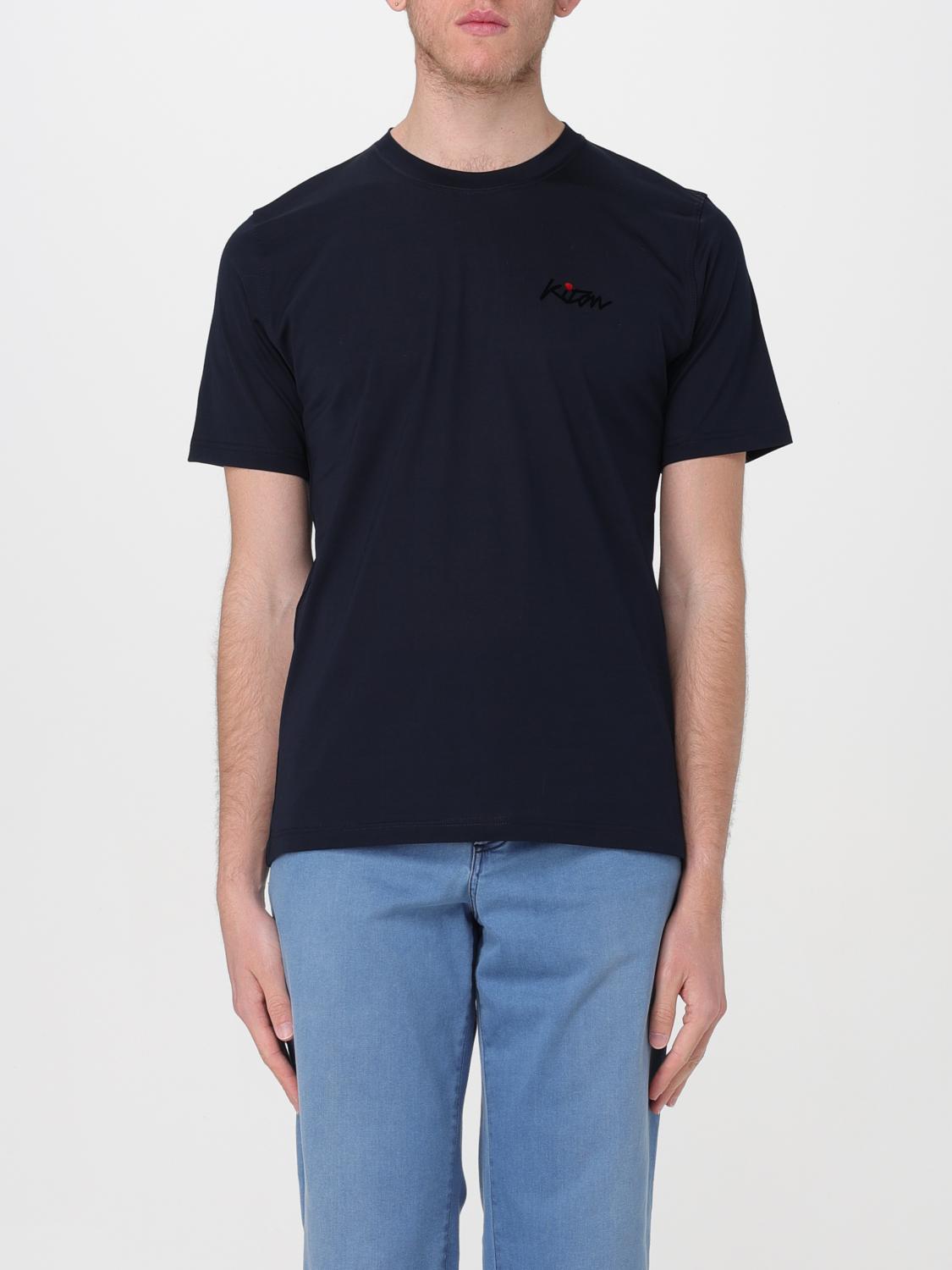 Shop Kiton T-shirt  Men Color Navy