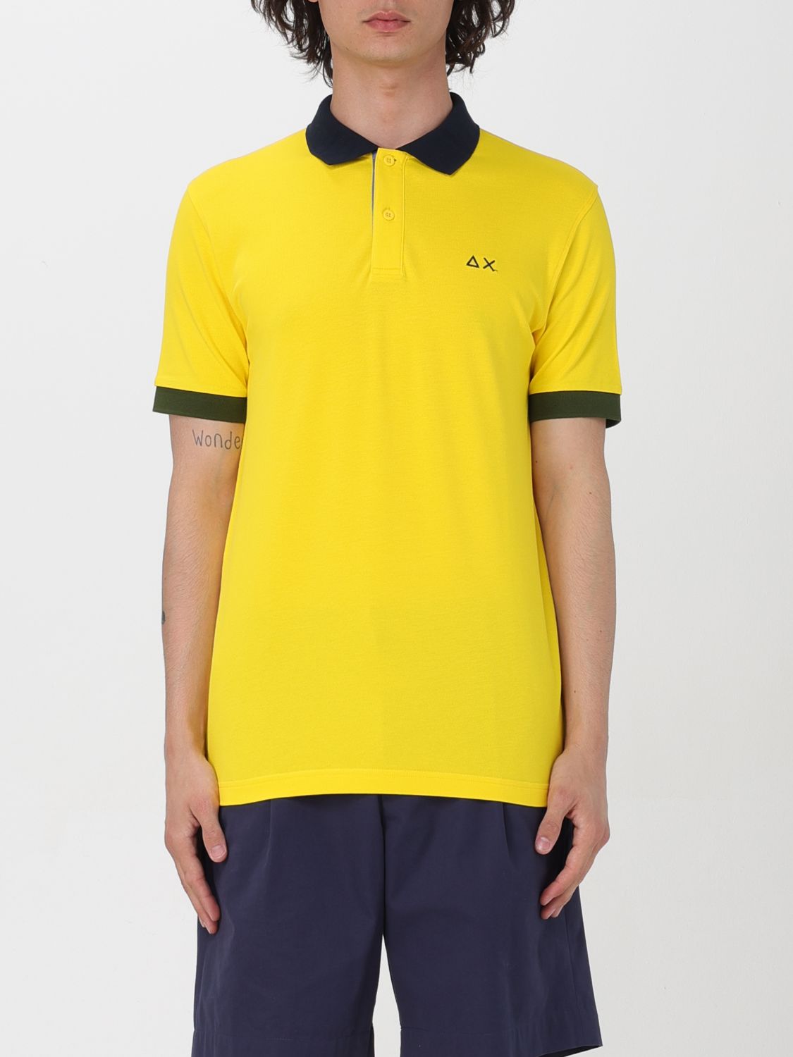 Shop Sun 68 Polo Shirt  Men Color Yellow
