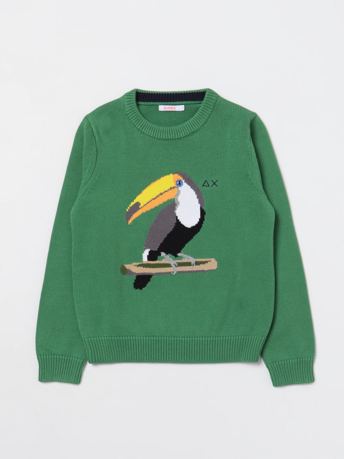 Shop Sun 68 Sweater  Kids Color Grass Green