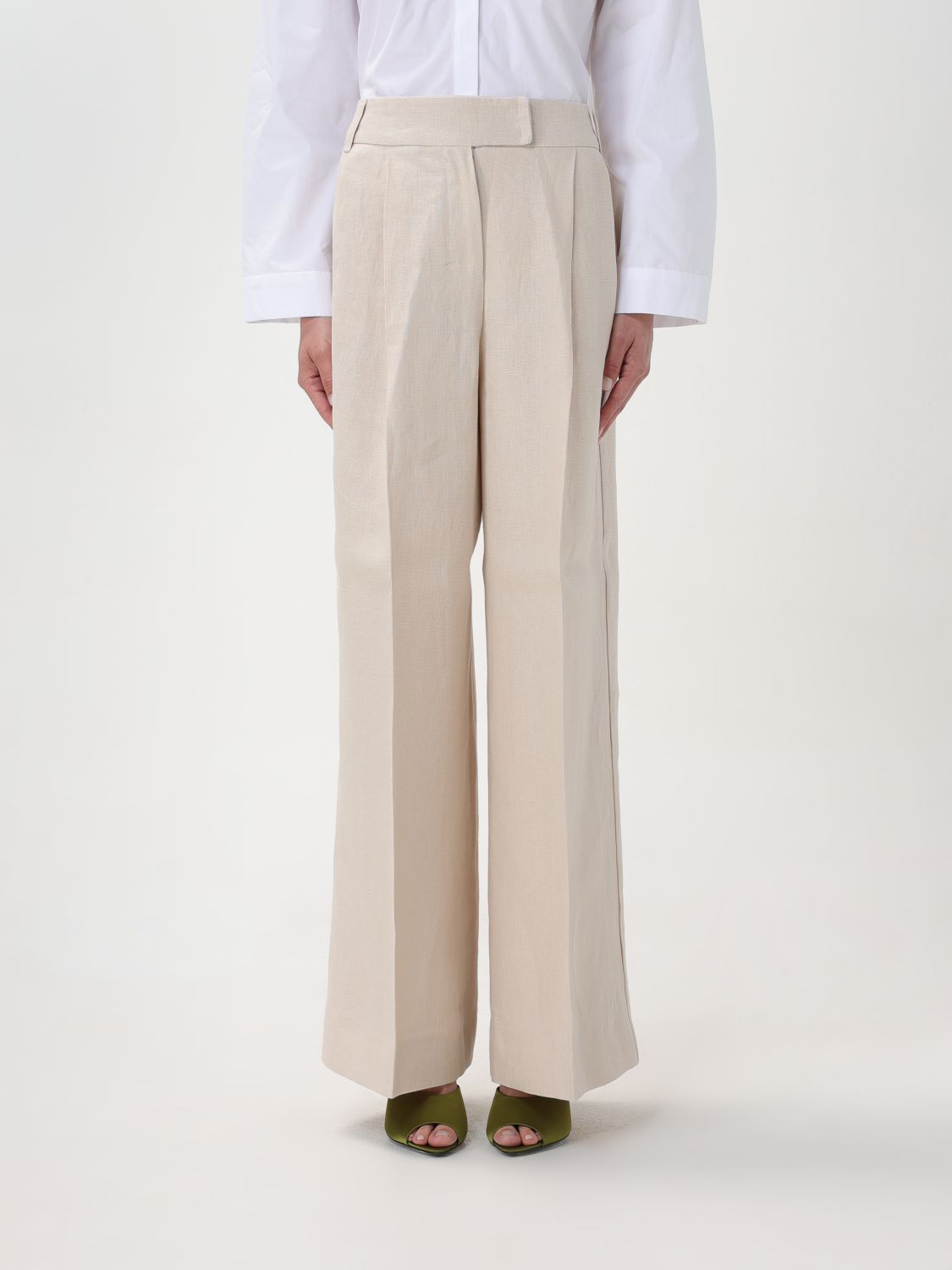 's Max Mara Trousers  Woman Colour Beige In 米色