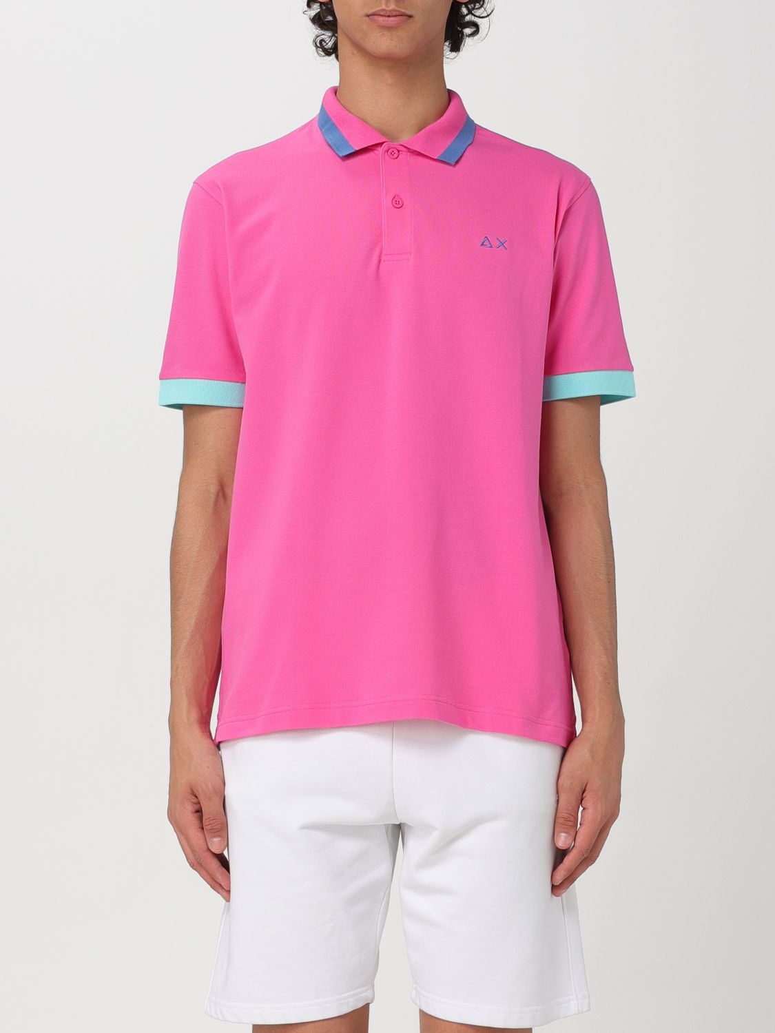 Shop Sun 68 Polo Shirt  Men Color Fuchsia